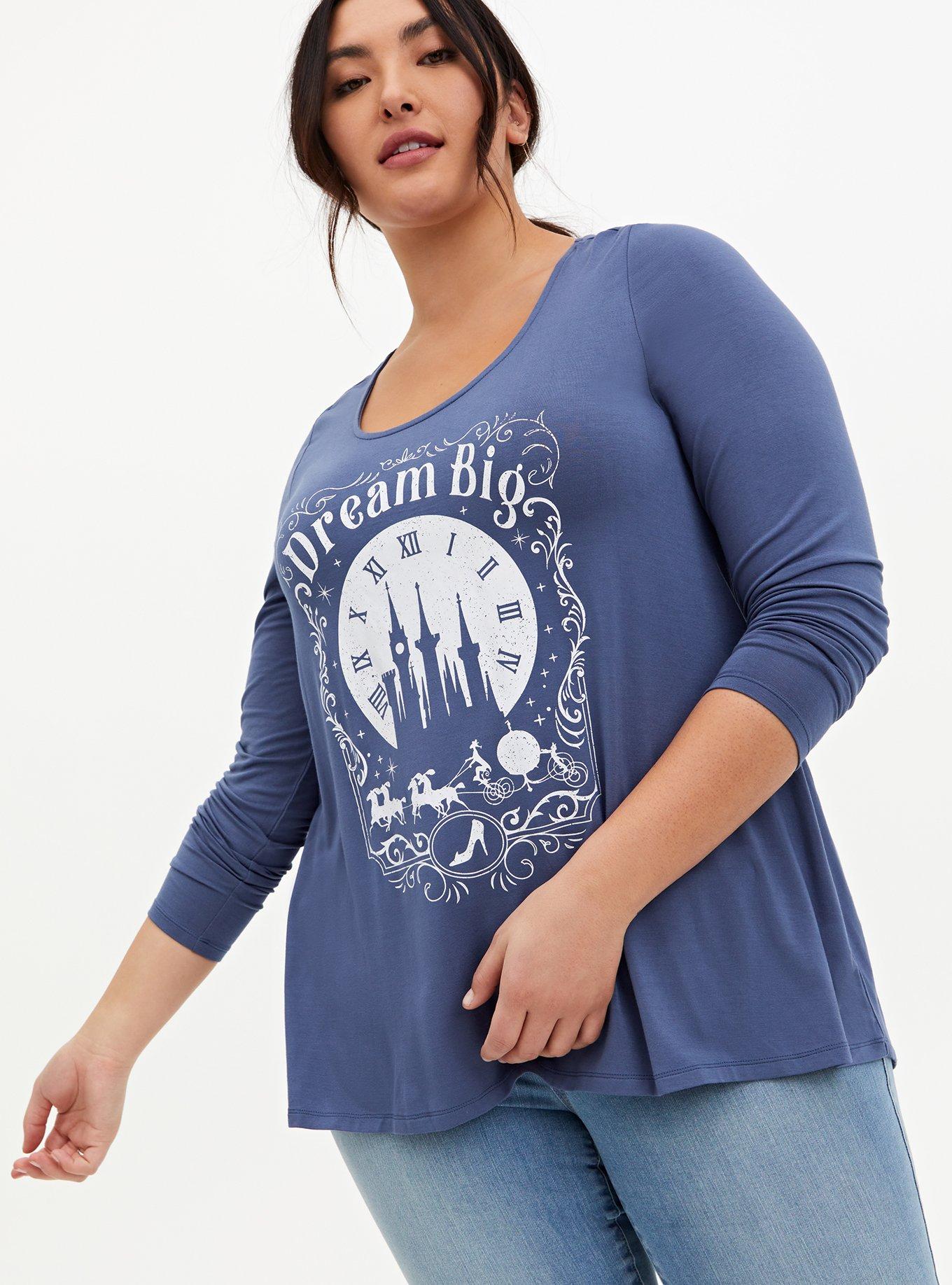 Plus Size - Disney Cinderella Dream Big Super Soft Vintage Indigo Tunic -  Torrid