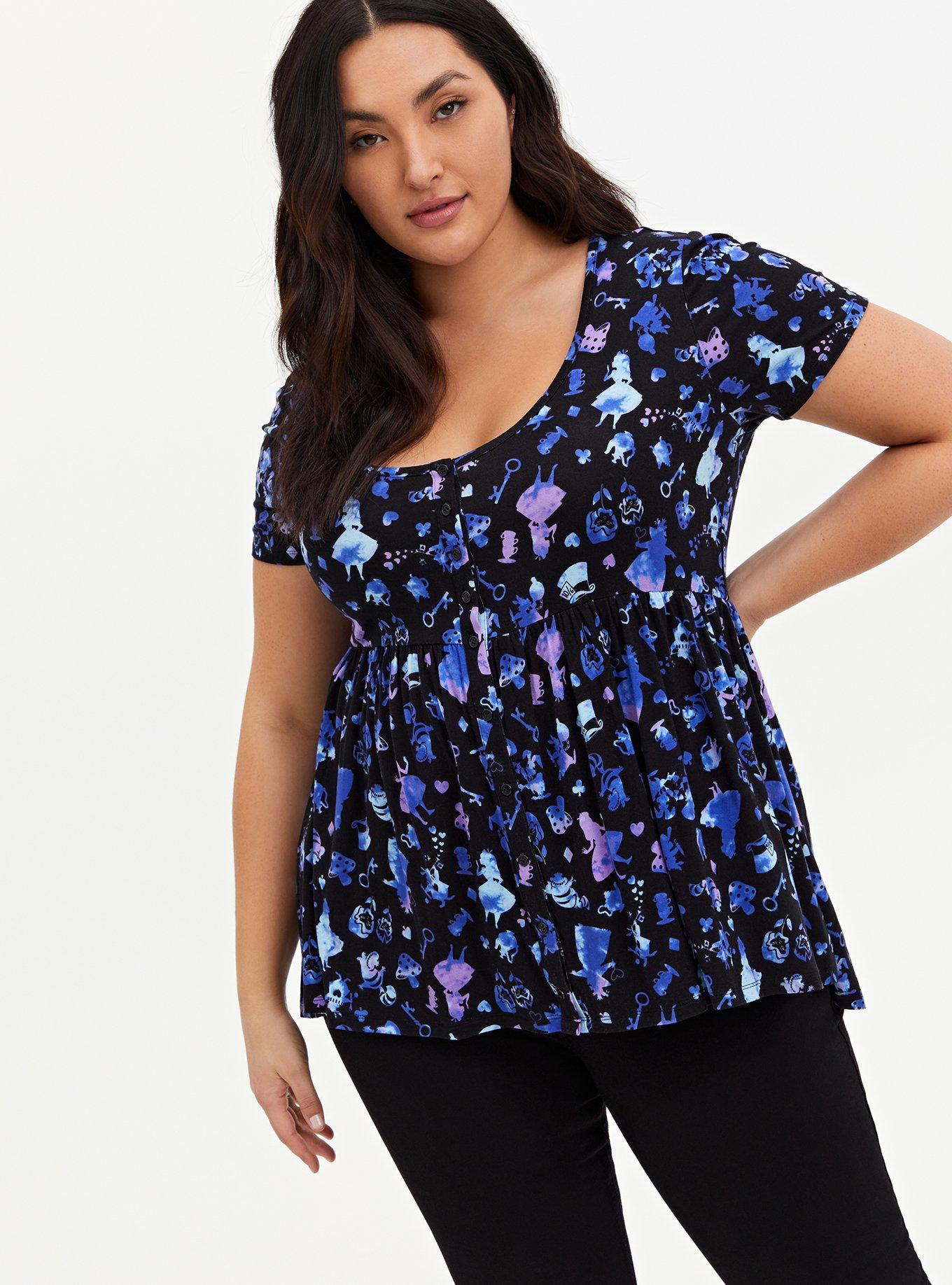 Plus Size - Disney Alice In Wonderland Purple Hi-Lo Babydoll Tunic - Torrid