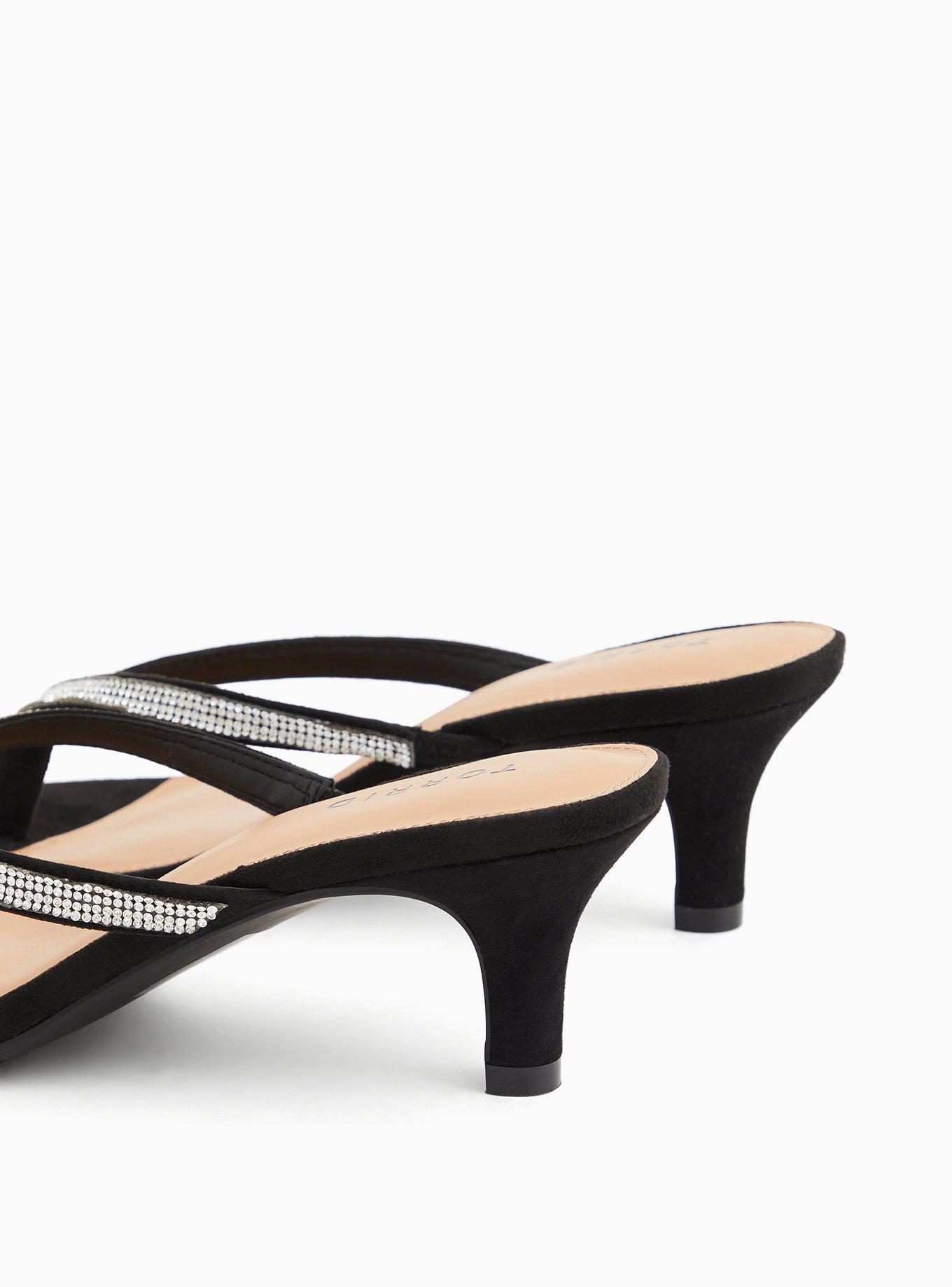 Rhinestone Flip-Flop Heel (WW), BLACK, alternate