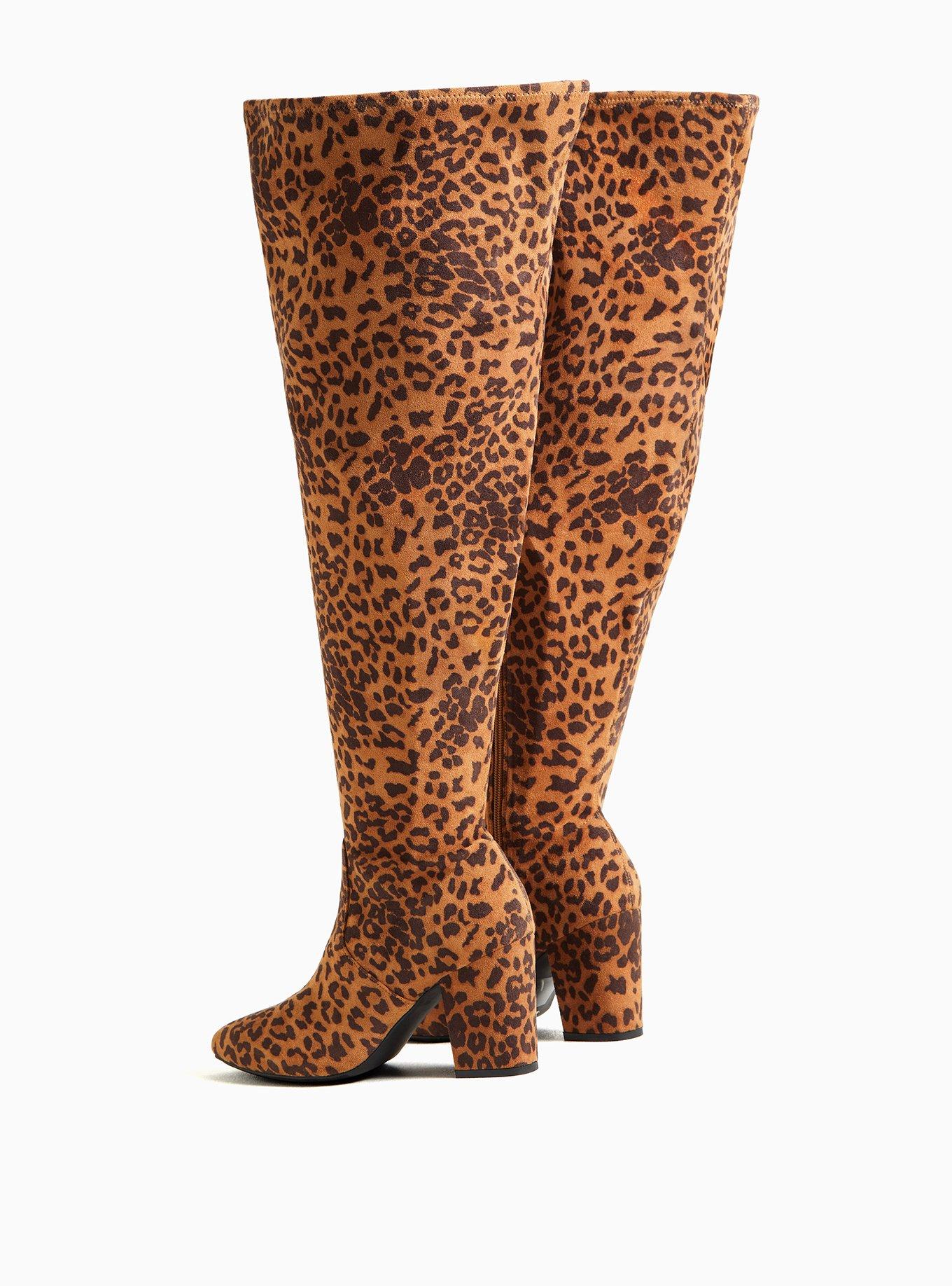 Animal print knee high on sale boots