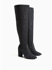 Pointed Toe Over-The-Knee Boot (WW), BLACK, alternate
