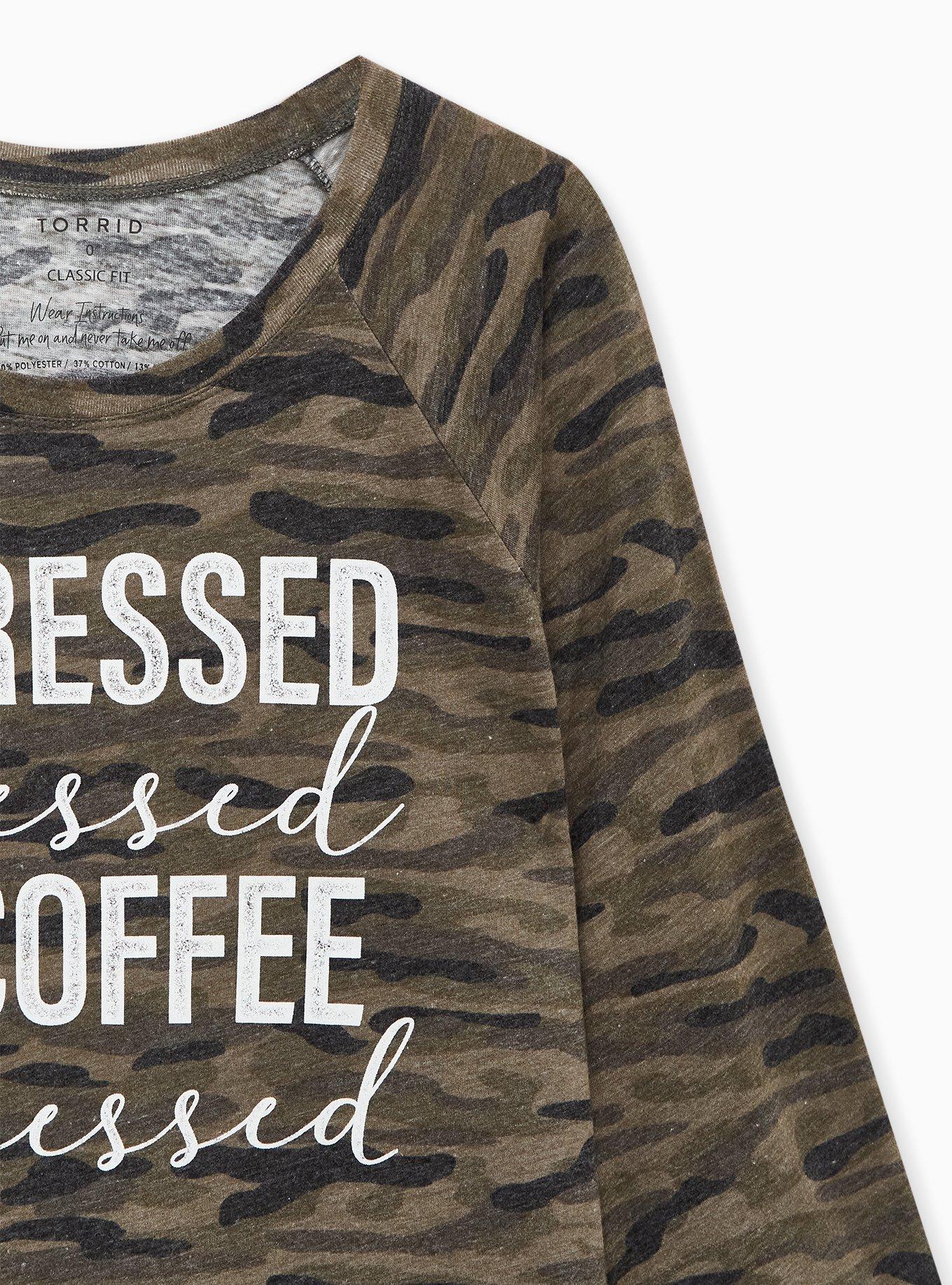 Coffee Obsessed Camo Classic Fit Graphic Tee, CAMO, alternate