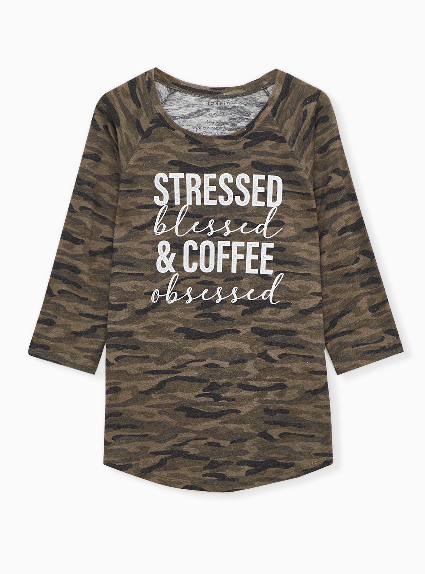 Coffee Obsessed Camo Classic Fit Graphic Tee, CAMO, hi-res