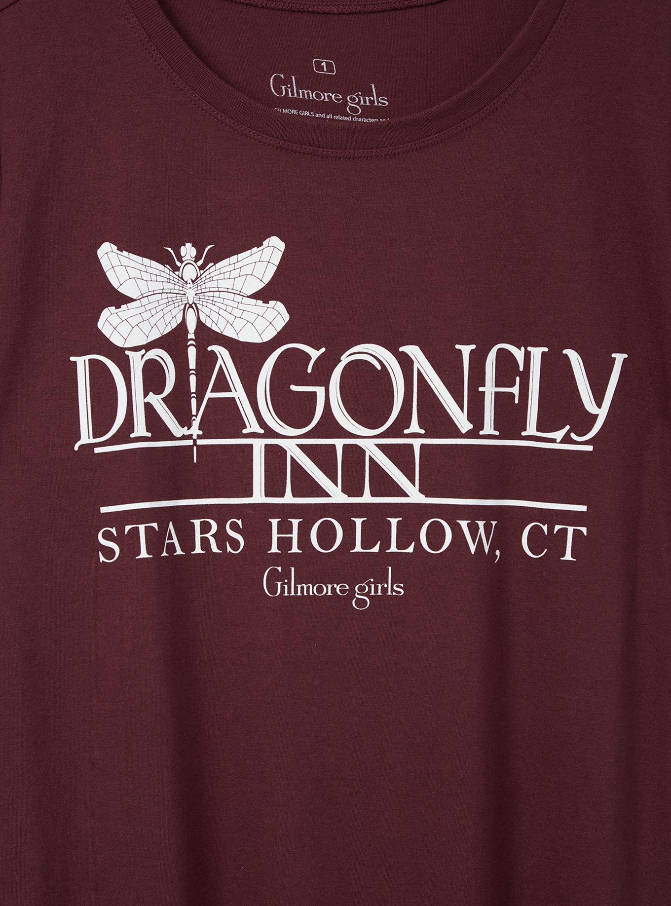 Plus Size Gilmore Girls Dragon Fly Inn Slim Fit Tee - Burgundy Purple, PURPLE, alternate