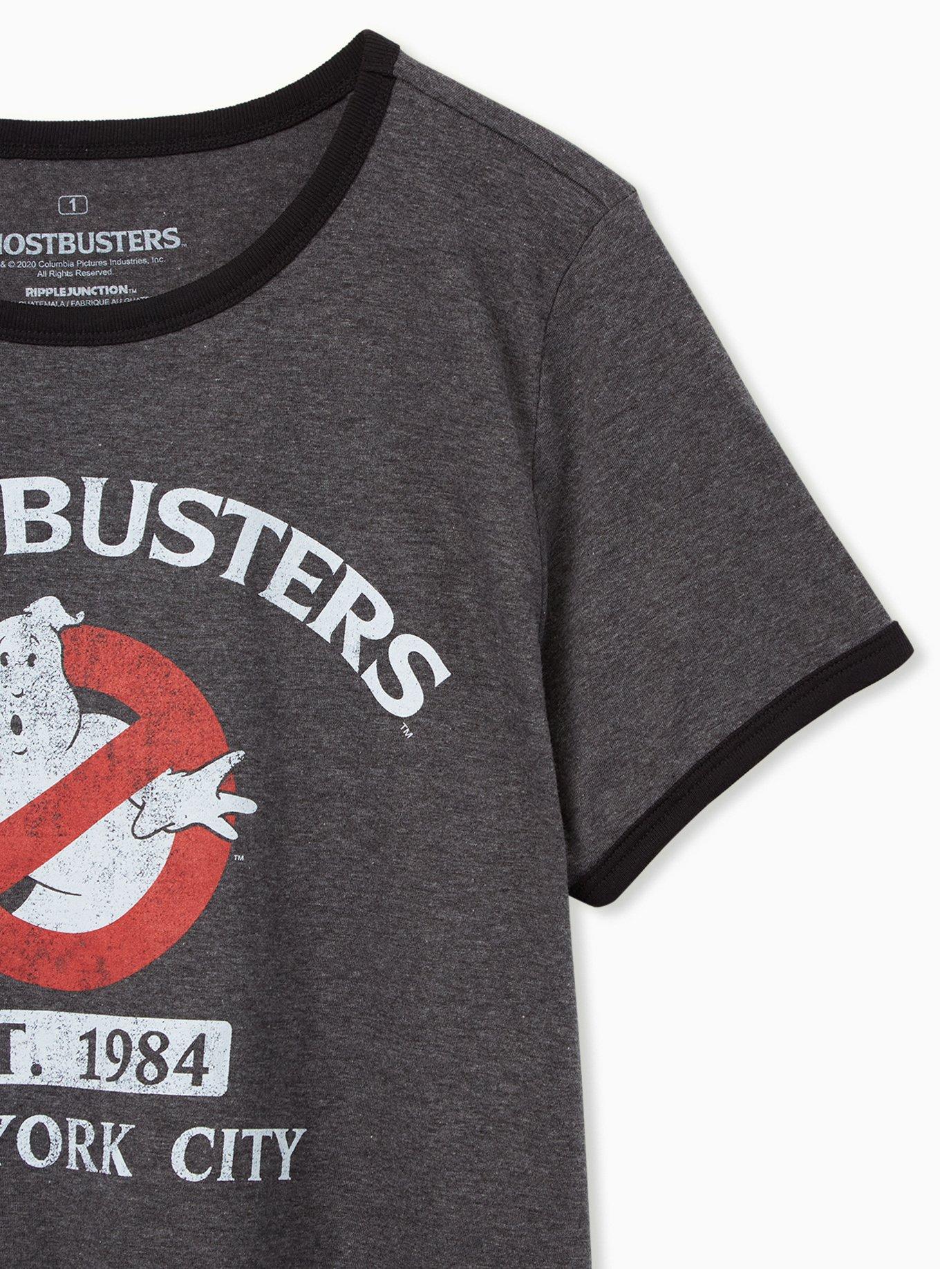 Ghostbusters Classic Fit Ringer Top - Charcoal Grey , CHARCOAL, alternate