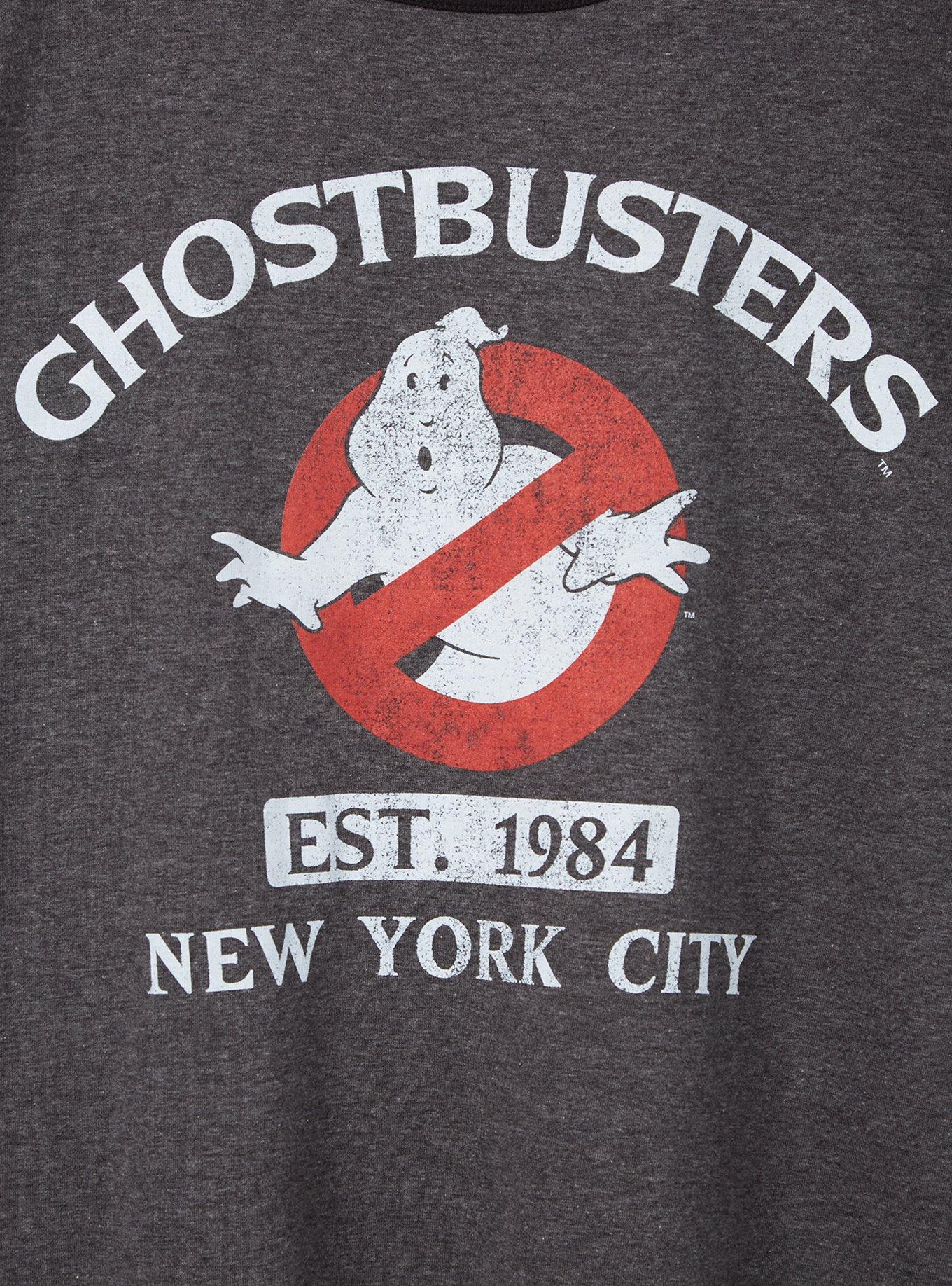 Ghostbusters Classic Fit Ringer Top - Charcoal Grey , CHARCOAL, alternate