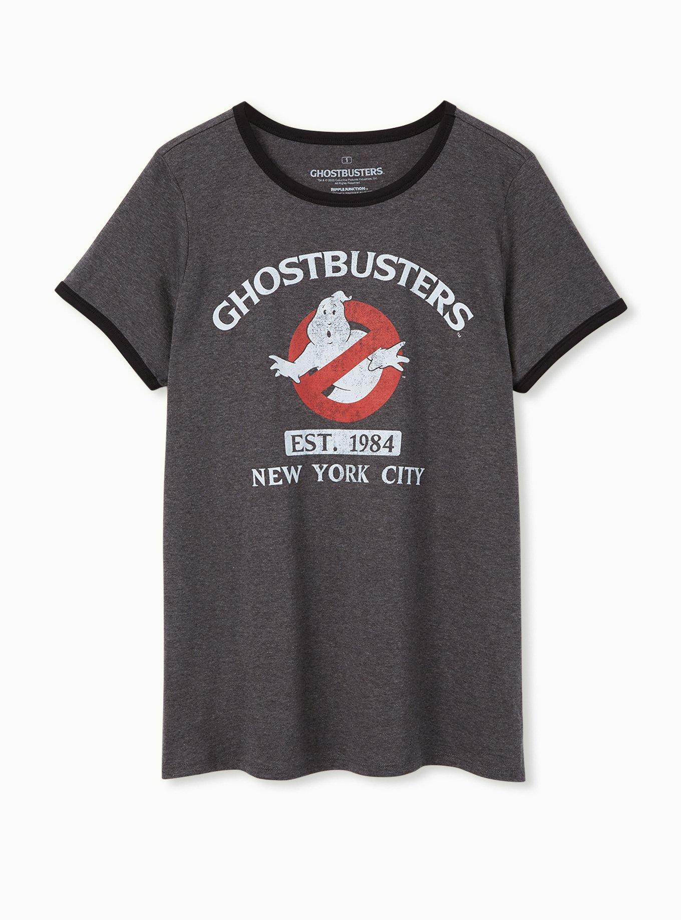 Ghostbusters Classic Fit Ringer Top - Charcoal Grey , CHARCOAL, hi-res
