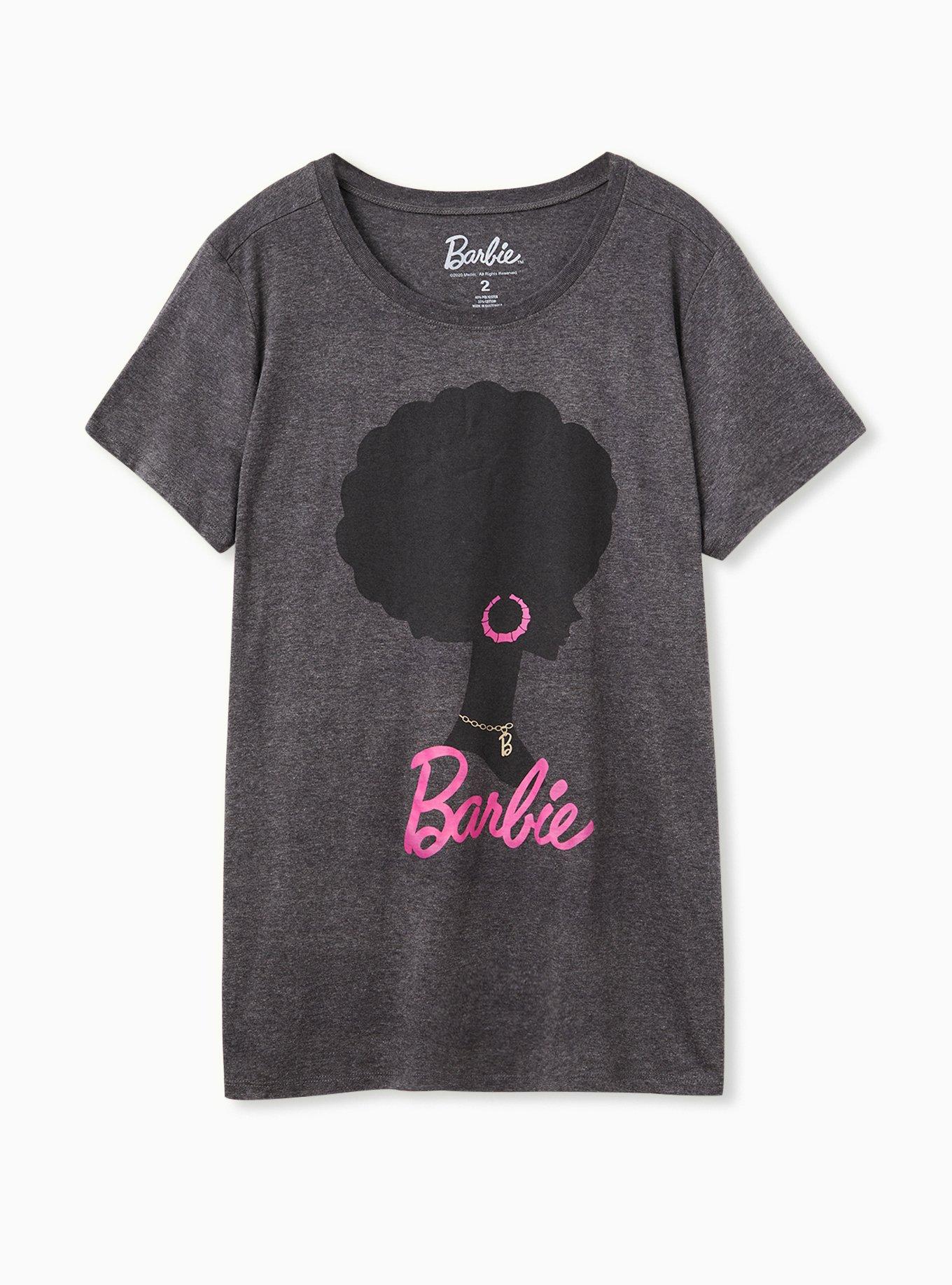 Plus Size Slim Fit Crew Tee - Barbie Charcoal Grey, , hi-res