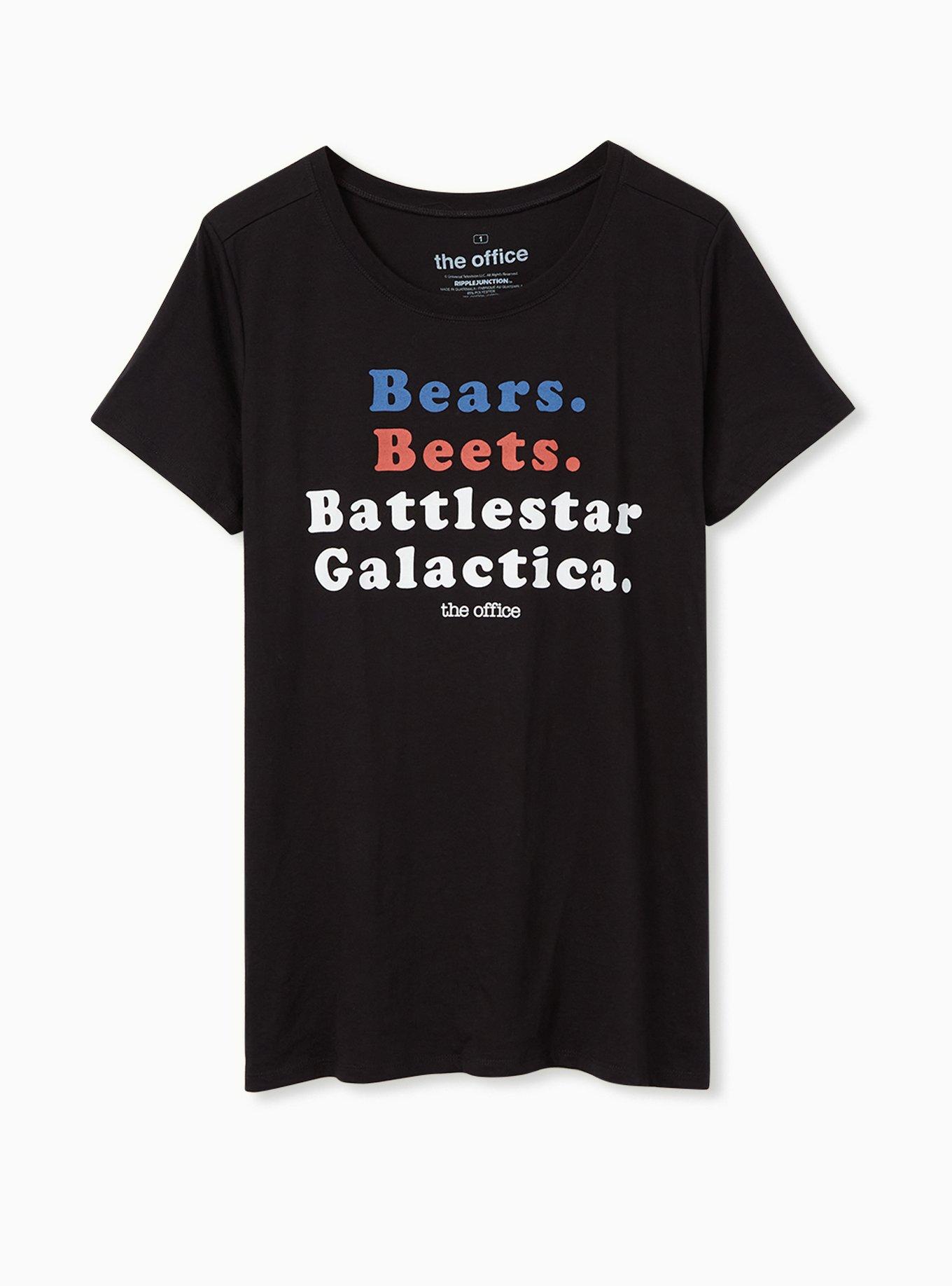 Plus Size The Office Battlestar Galactica Slim Fit Graphic Tee - Black, DEEP BLACK, hi-res