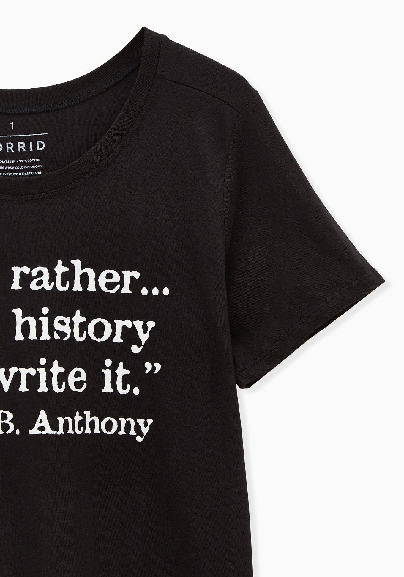 Plus Size Susan B. Anthony Slim Fit Crew Tee - Black, DEEP BLACK, alternate