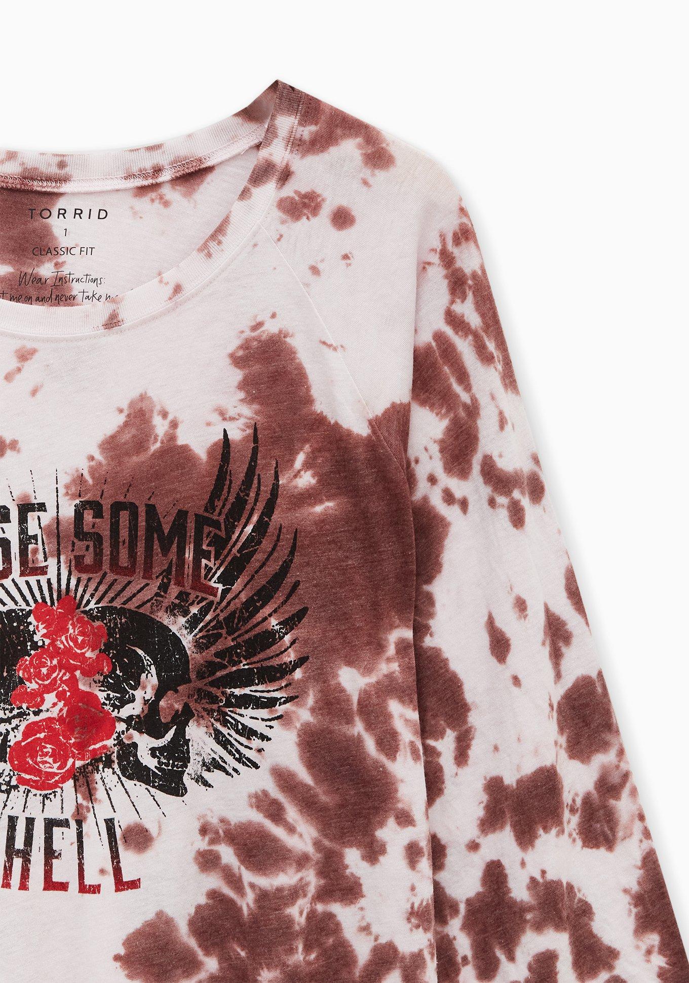 Raise Hell Classic Fit Raglan Tee - Tie-Dye Brown, ROSE BROWN, alternate