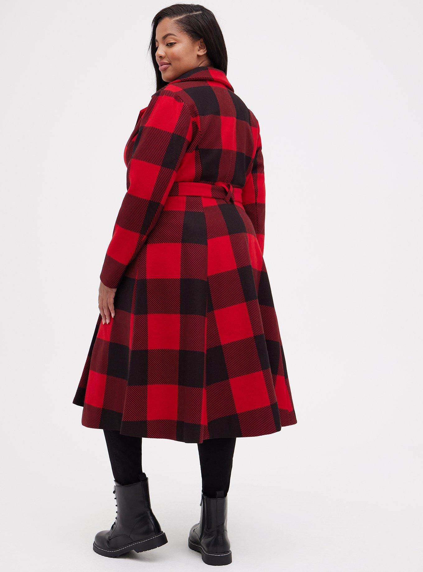 Plus Size - Wool Tie-Front Fit And Flare Coat - Torrid