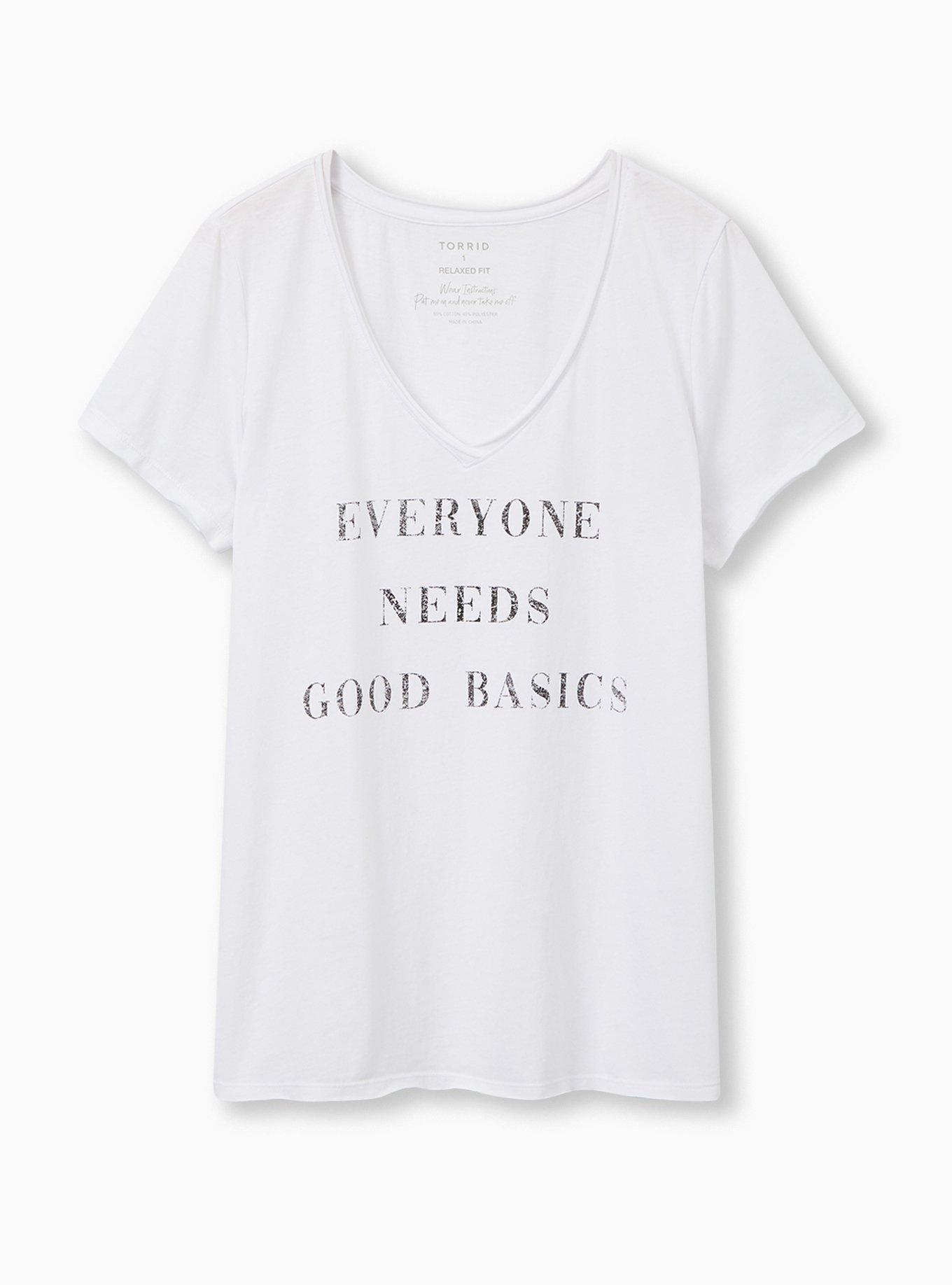 Classic Fit V-Neck Tee - Good Basics White, BRIGHT WHITE, hi-res