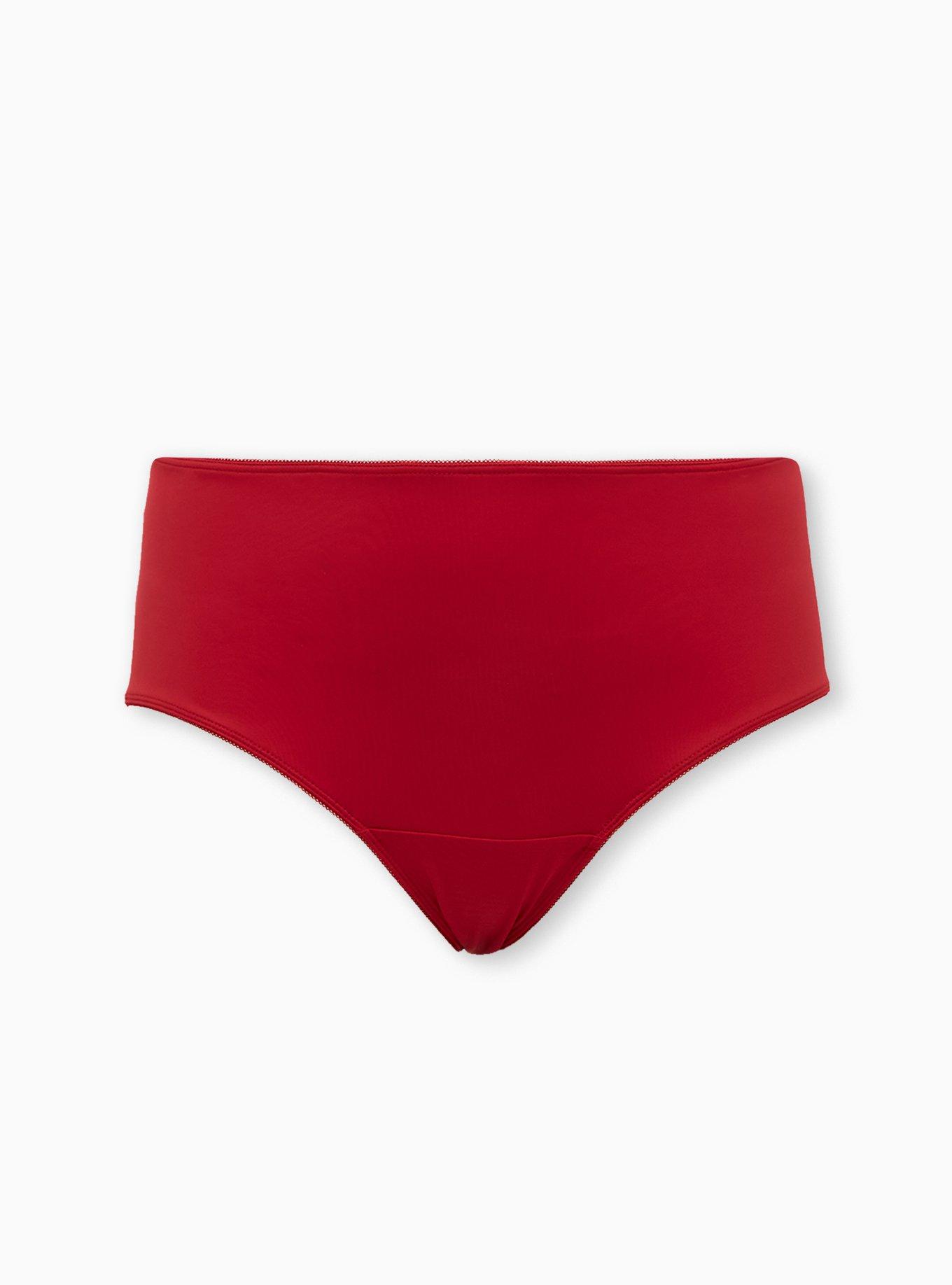 CLZOUD Cheeky Plus Size Panties Red Polyester Womens Underwear