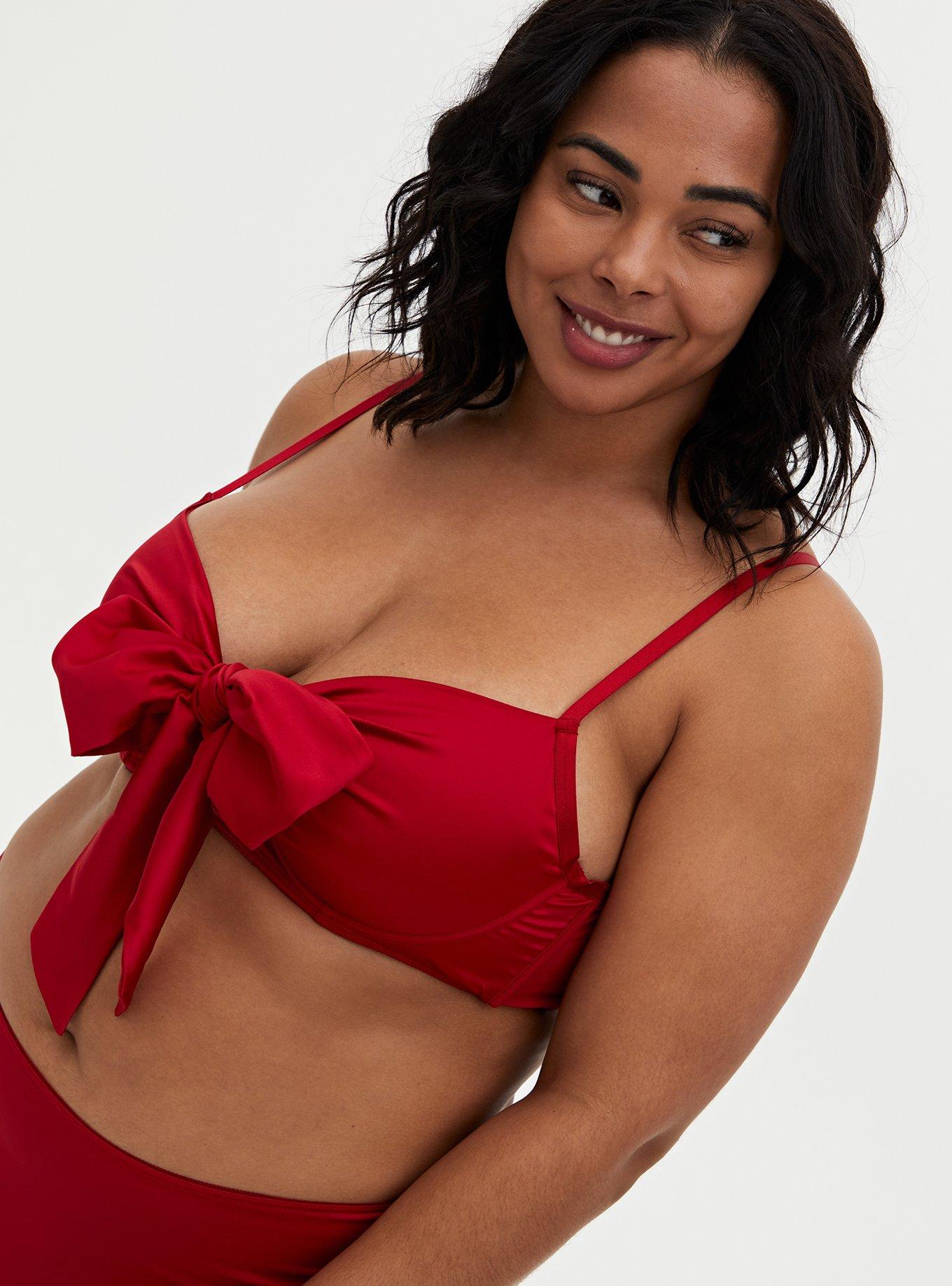 Plus Size Valentine Lingerie for Women Unwrap Me Red Satin Bow