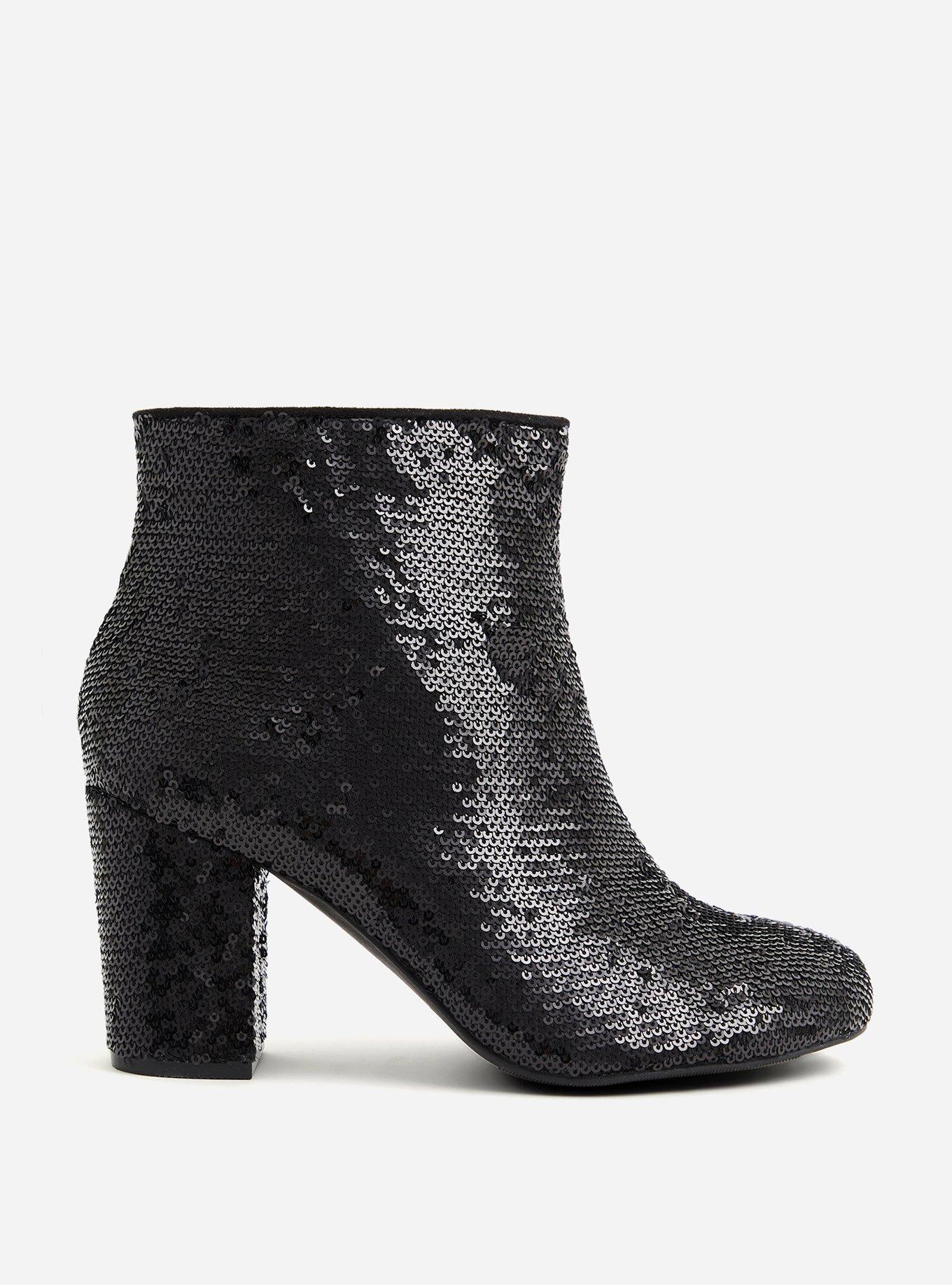 Black hot sale sequin booties