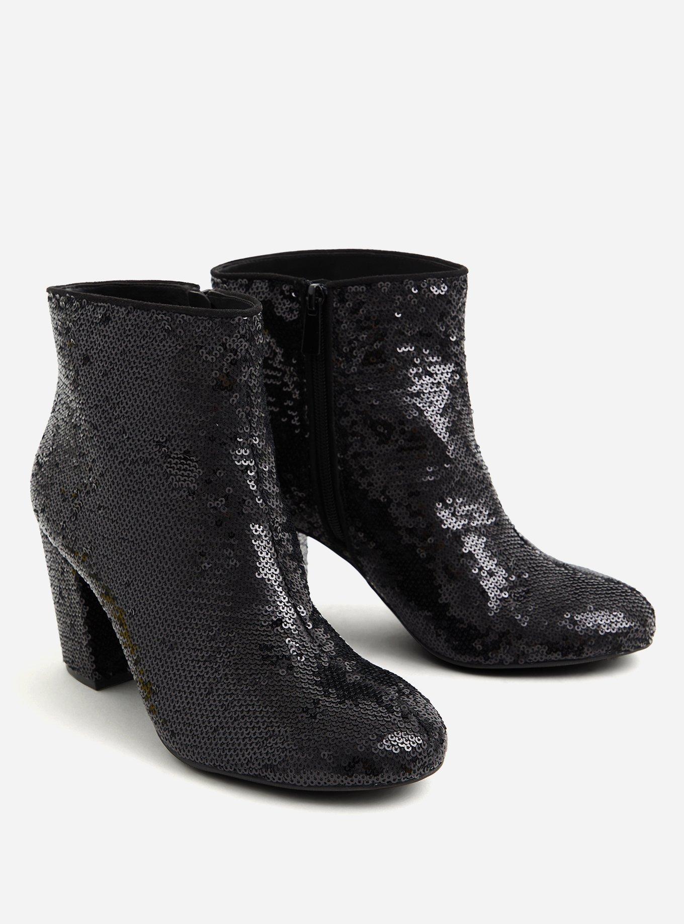 Black sequin booties hotsell