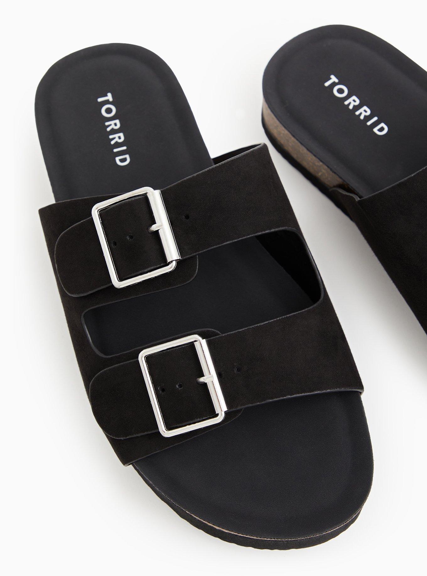 Plus Size Double Buckle Slide Sandal (WW), , hi-res