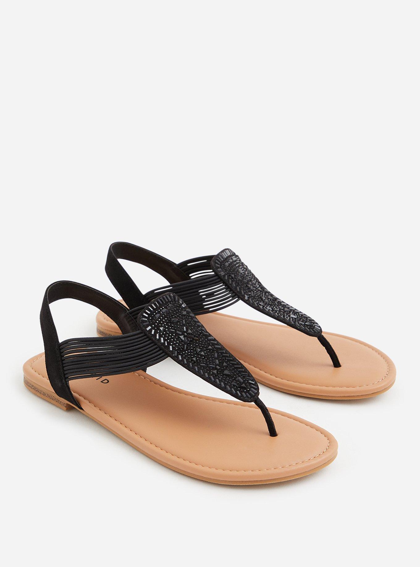 Black elastic strap discount sandals