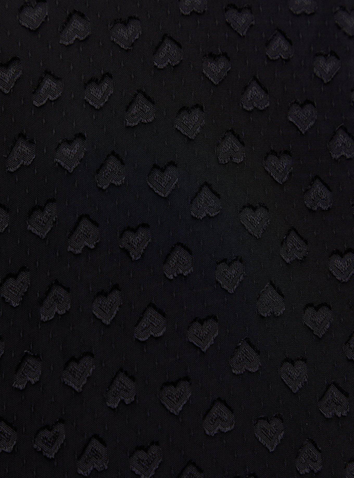 Black Heart Clip Dot Chiffon Hi-Lo Kimono, DEEP BLACK, alternate