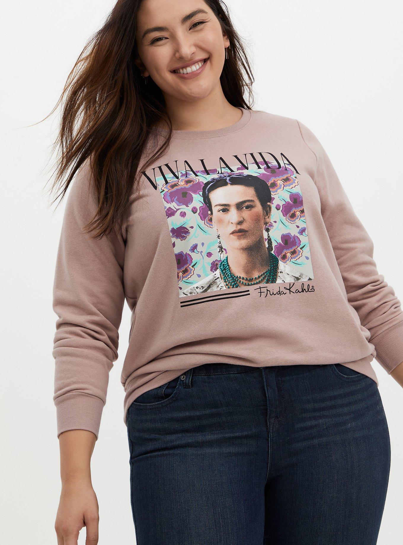 Plus Size Viva La Vida Taupe Frida Kahlo Sweatshirt Torrid