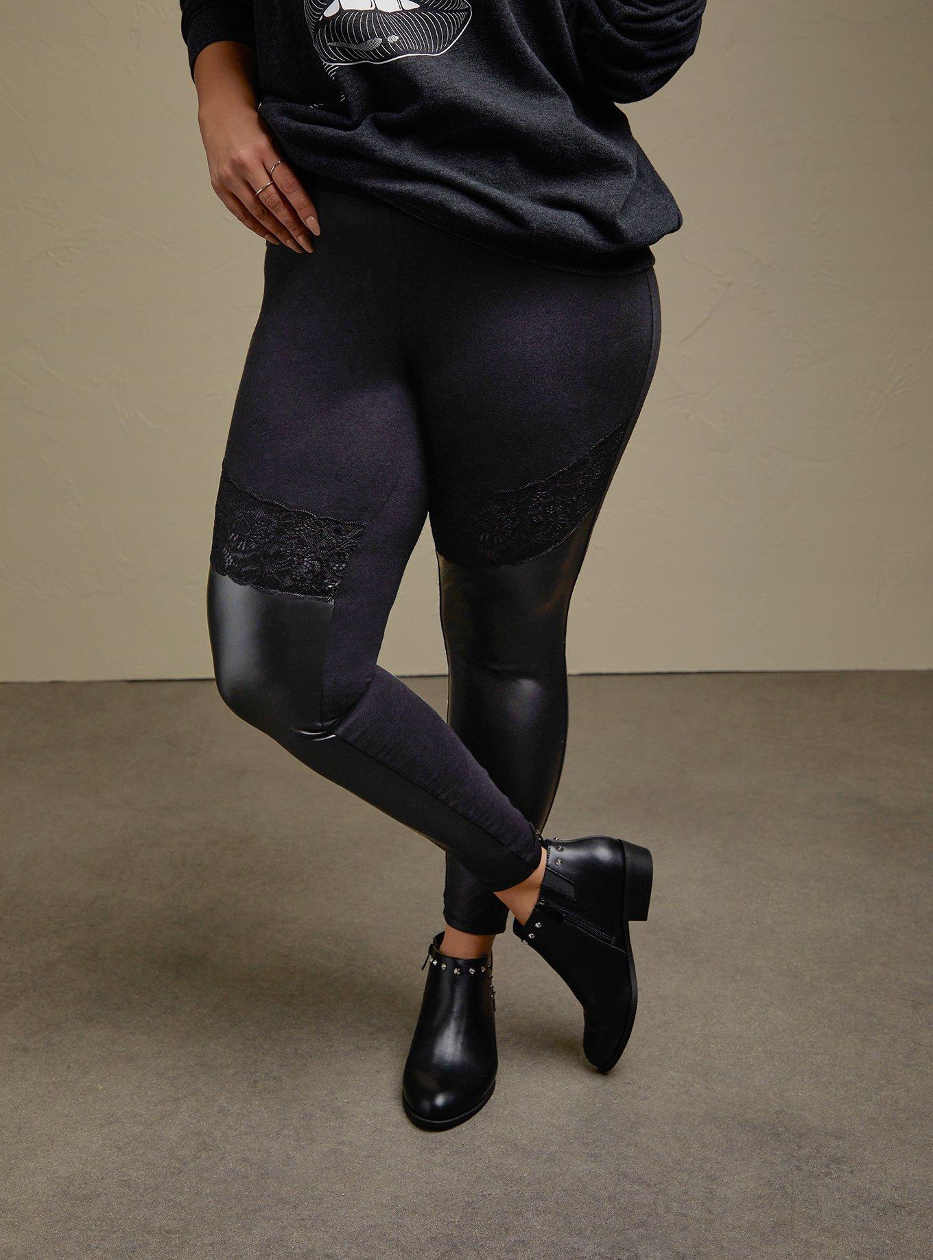 Lace inset clearance leggings