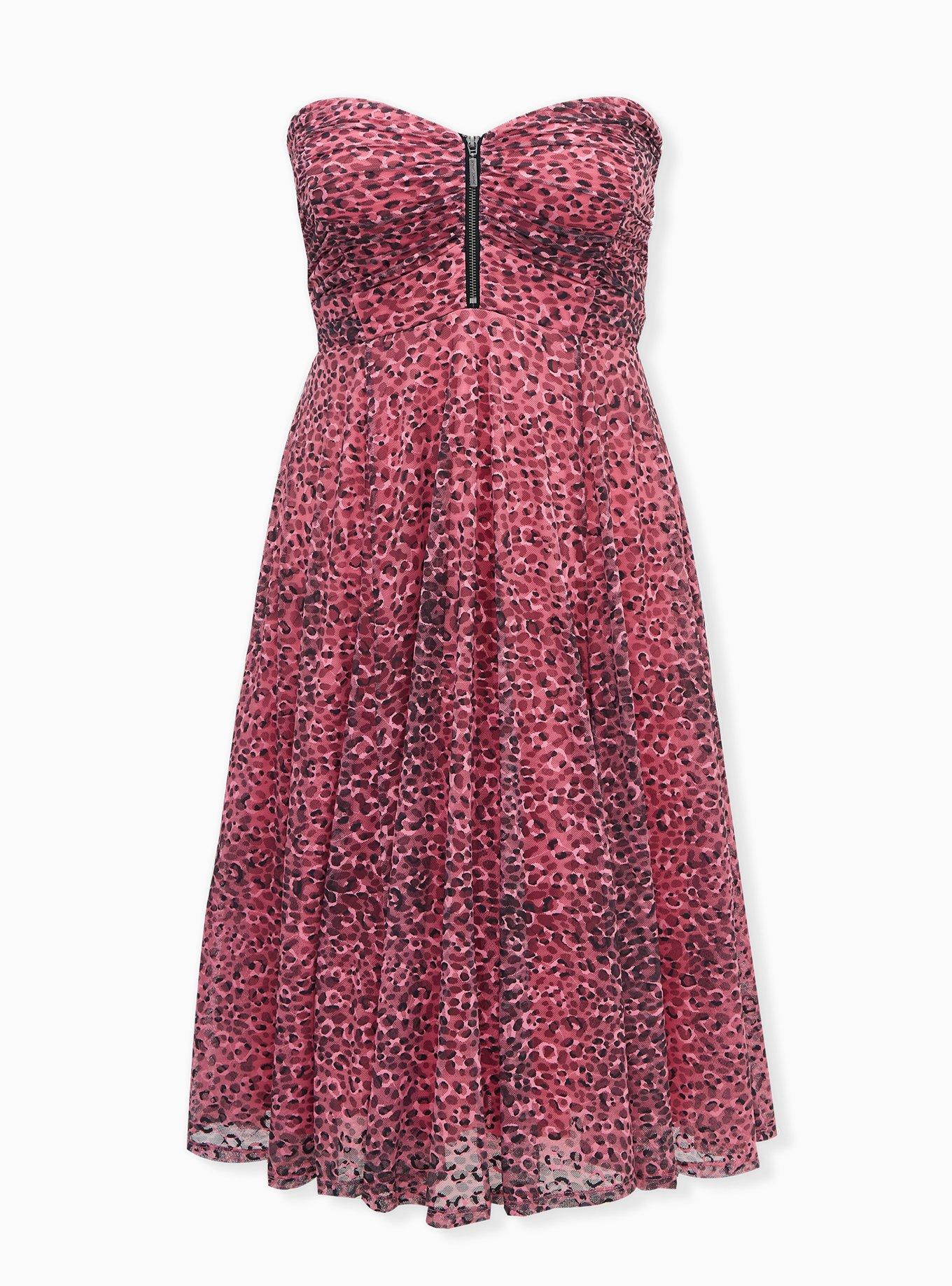 pink and black leopard dress Plus Size - Betsey Johnson Black & Pink Lace Mesh Tulle Skater Dress
