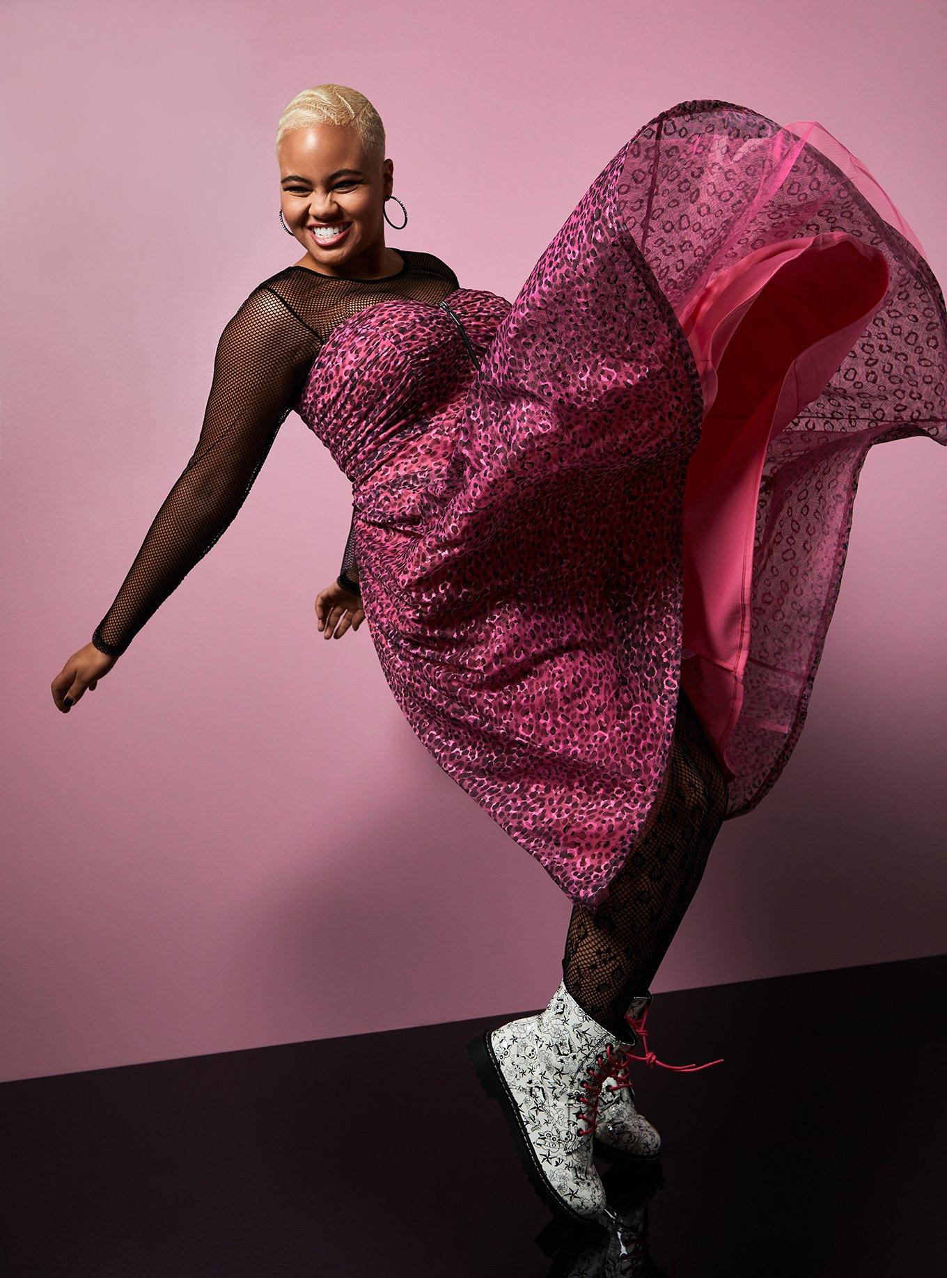 Plus Size - Betsey Johnson Black & Pink Lace Mesh Tulle Skater Dress -  Torrid