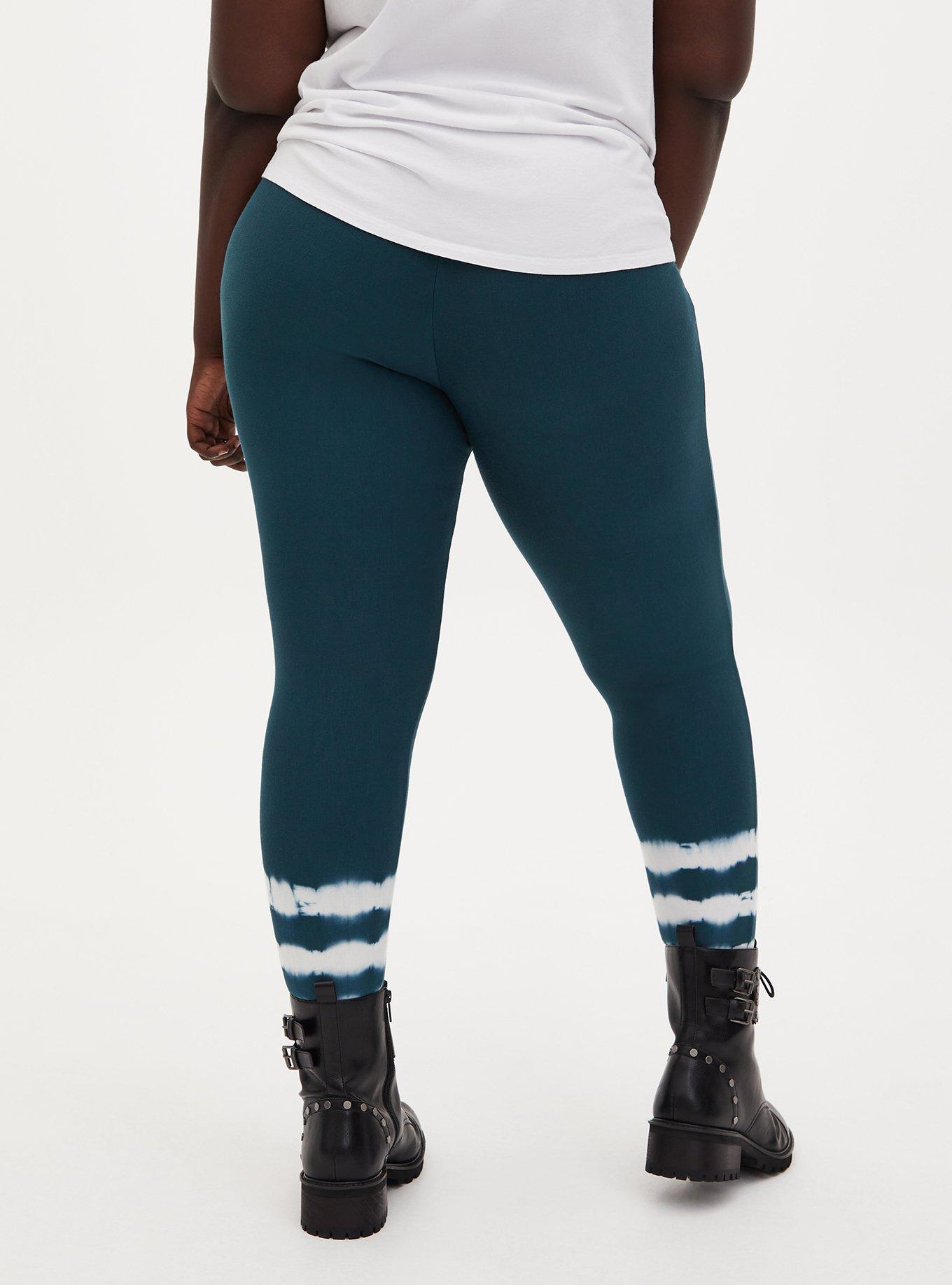 Platinum Legging - Fleece Lined Tie-Dye Hem Teal, MULTI, alternate