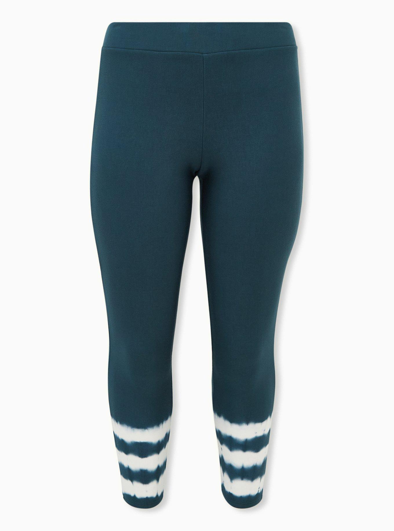 Platinum Legging - Fleece Lined Tie-Dye Hem Teal, , hi-res