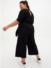 Super Soft Culotte Jumpsuit, DEEP BLACK, alternate