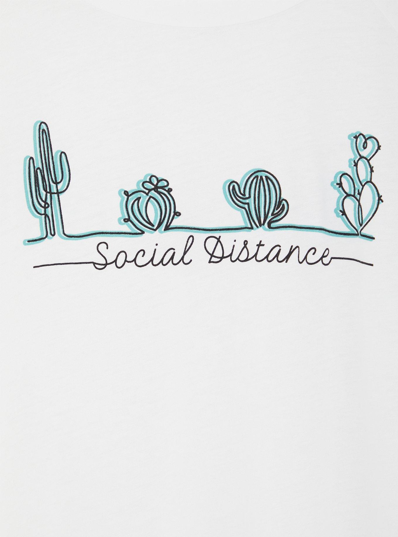 Plus Size Social Distance Cacti Classic Fit Raglan Tee - Triblend White, BRIGHT WHITE, alternate