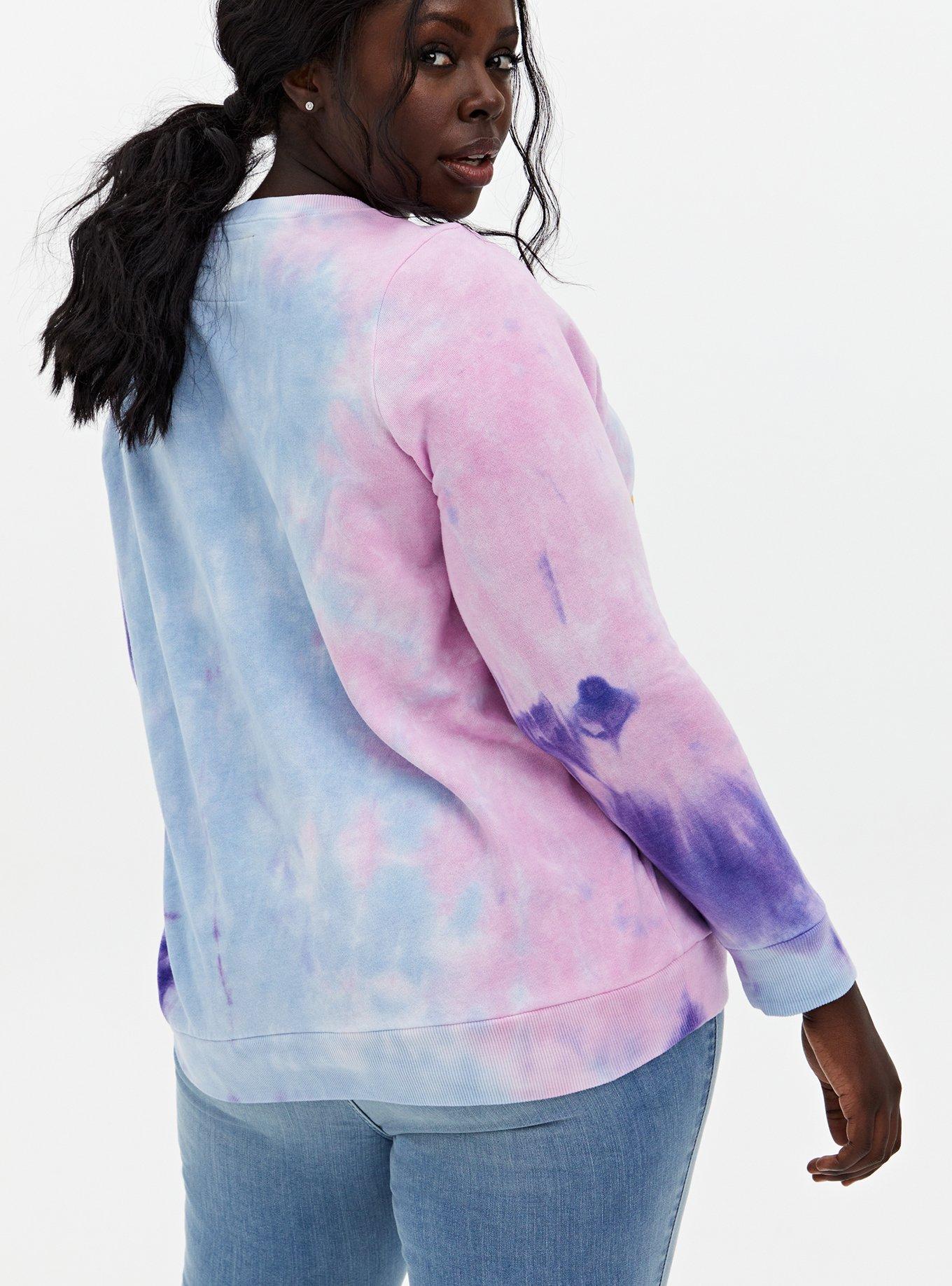 Plus Size Care Bears Multi Tie-Dye Fleece Sweatshirt , MULTI, alternate