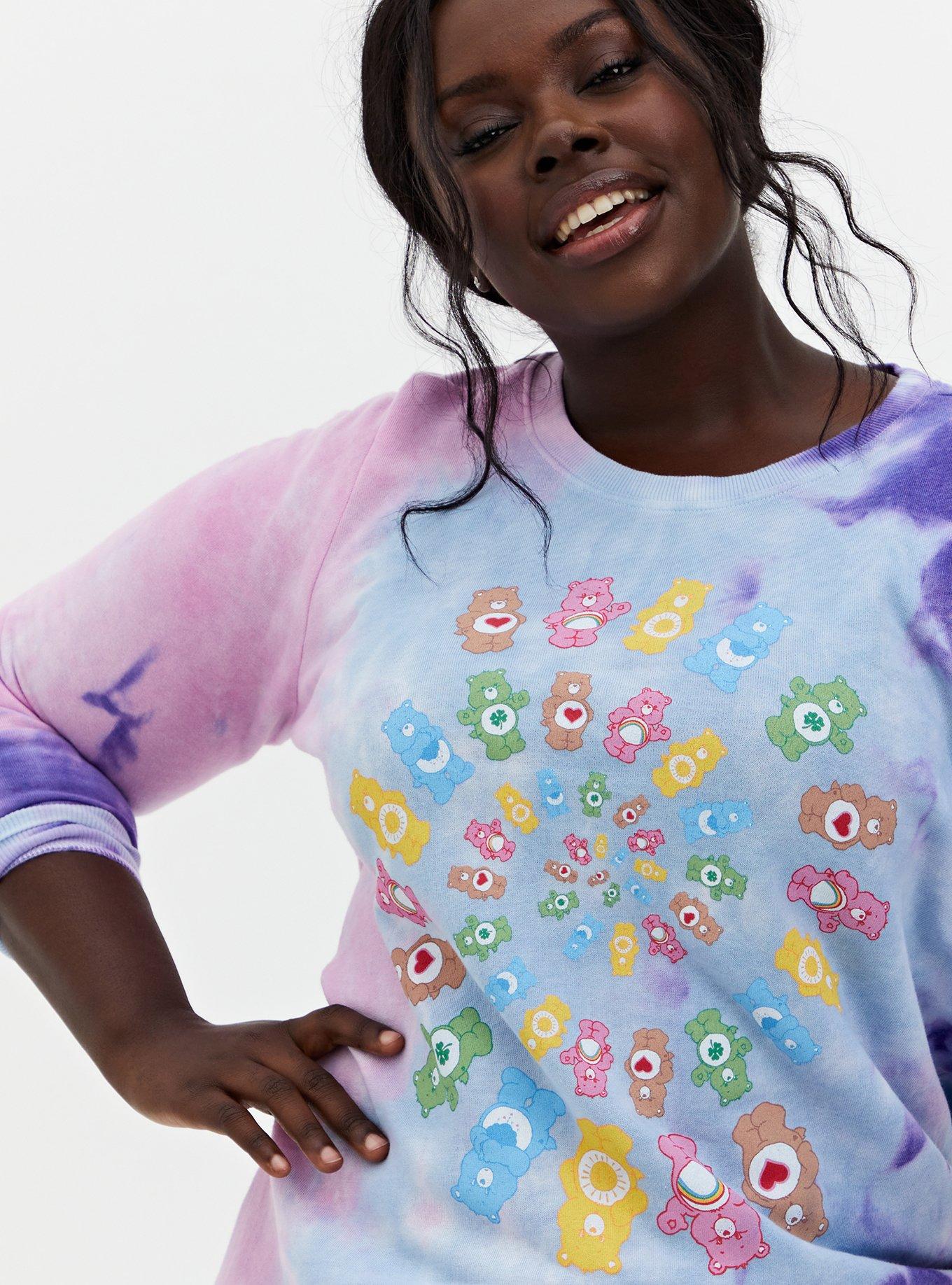 Plus Size Care Bears Multi Tie Dye Fleece Sweatshirt Torrid