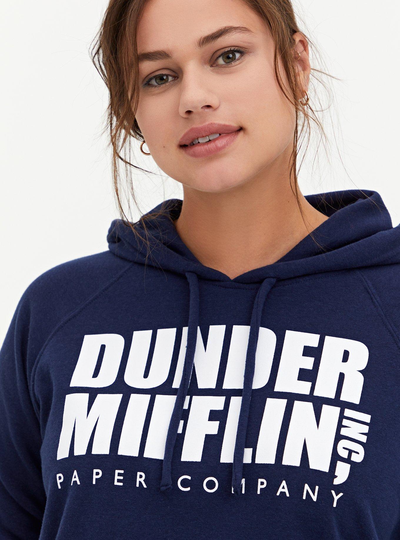 The Office Dunder Mifflin Inc. Navy Fleece Hoodie, PEACOAT, alternate
