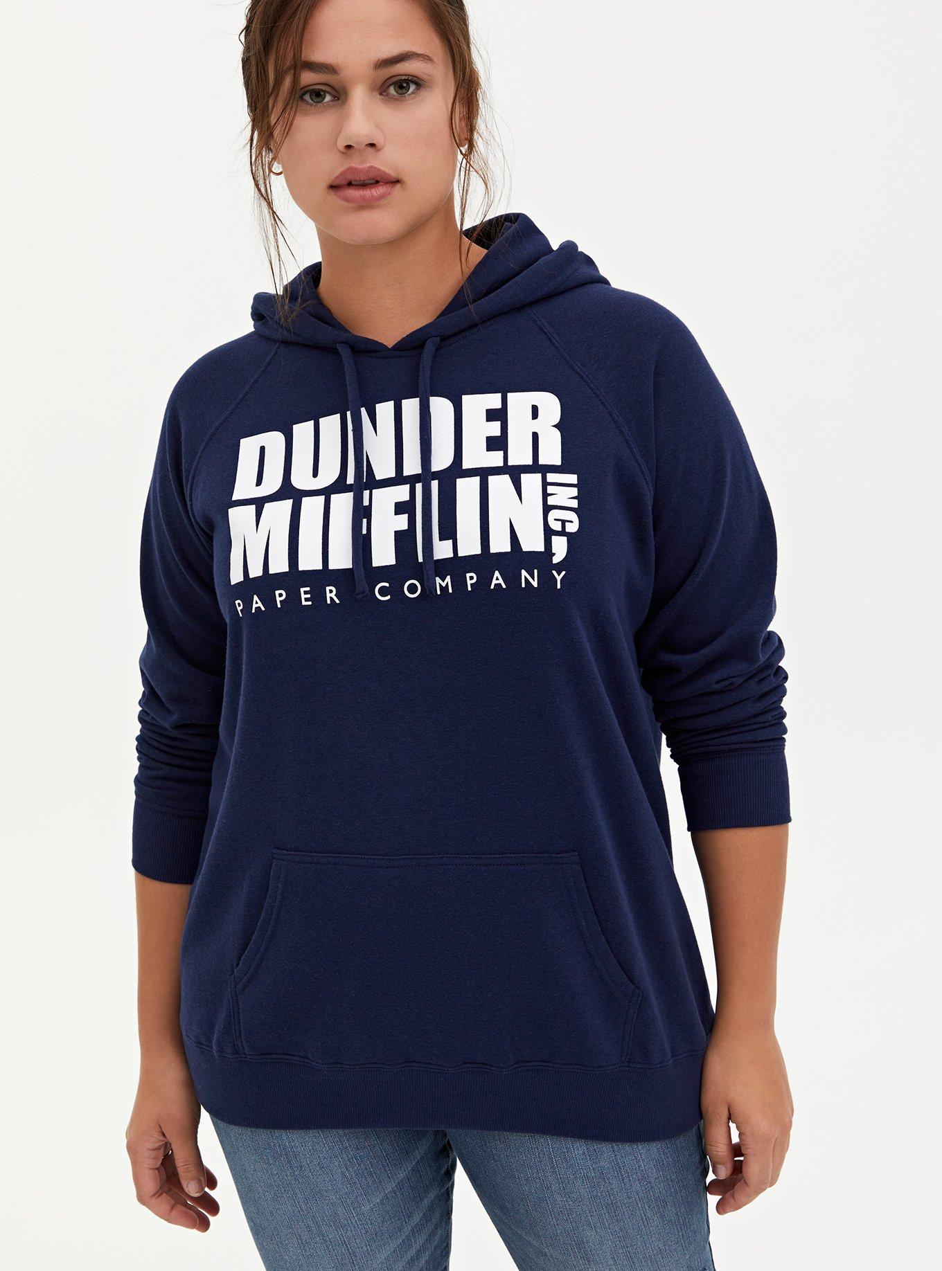 The Office Dunder Mifflin Inc. Navy Fleece Hoodie, PEACOAT, hi-res
