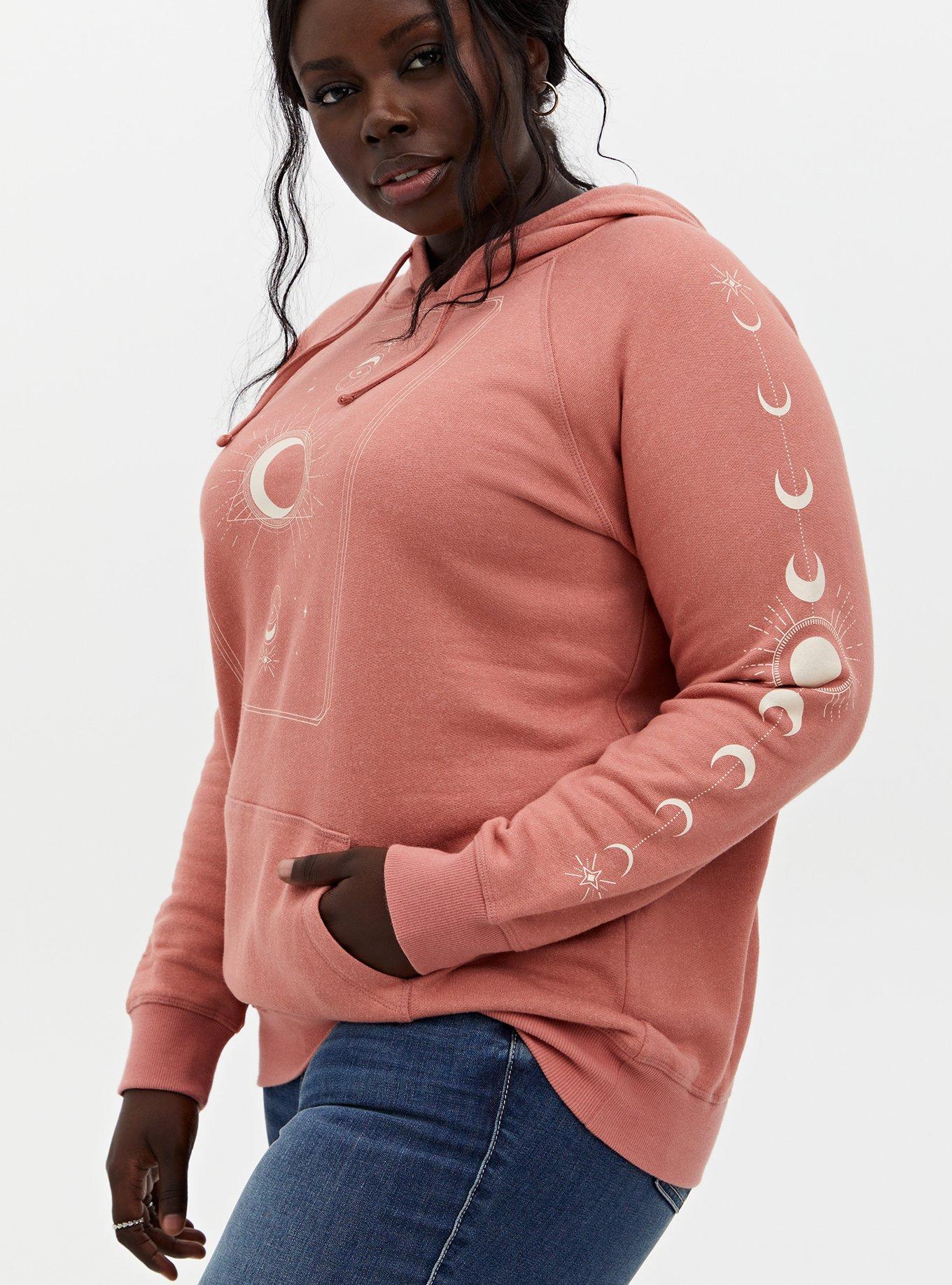 Plus Size - Dusty Coral Moonstar Fleece Hoodie - Torrid