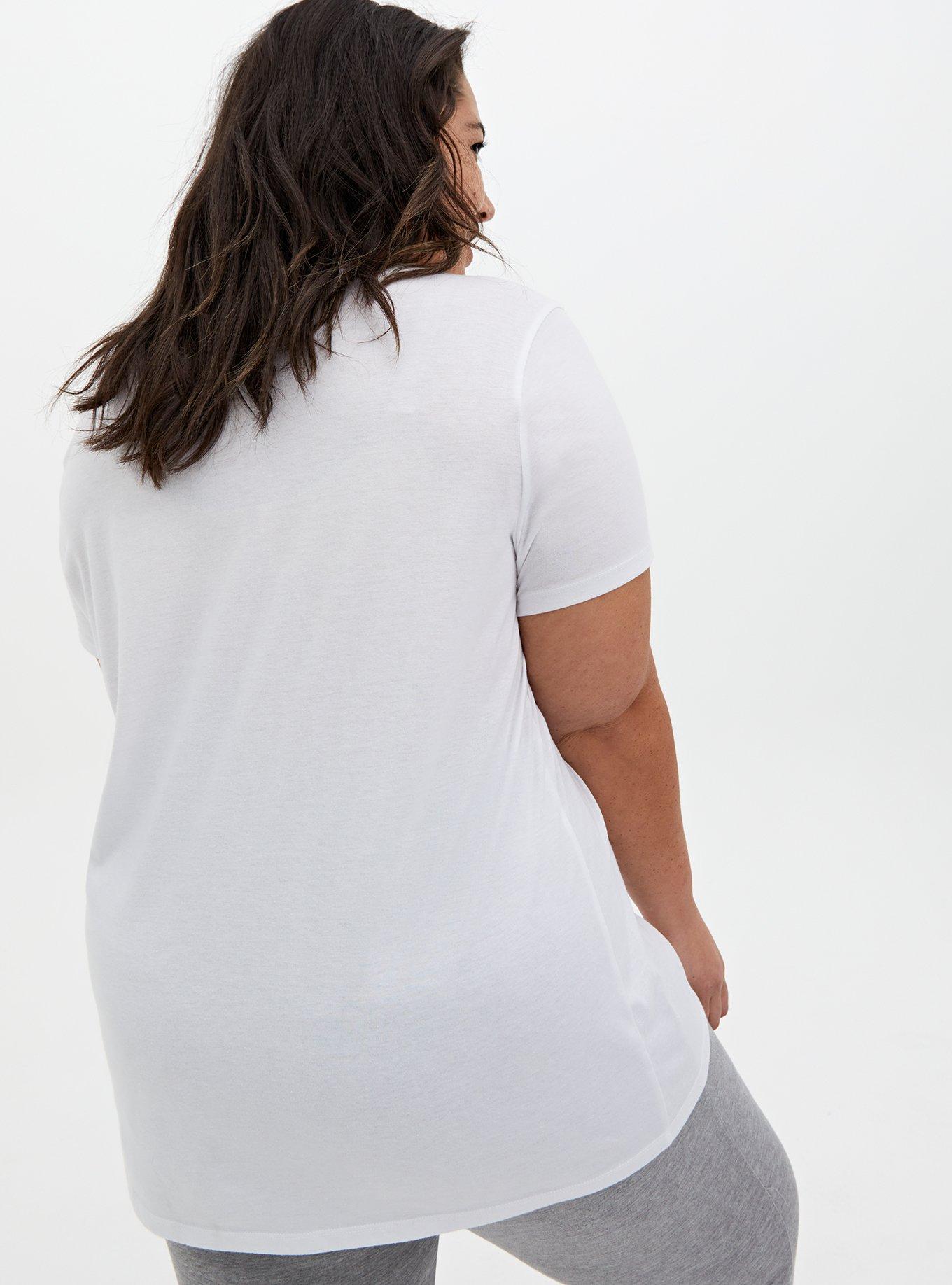 Plus Size Lash Out Slim Fit Crew Tee - White, BRIGHT WHITE, alternate