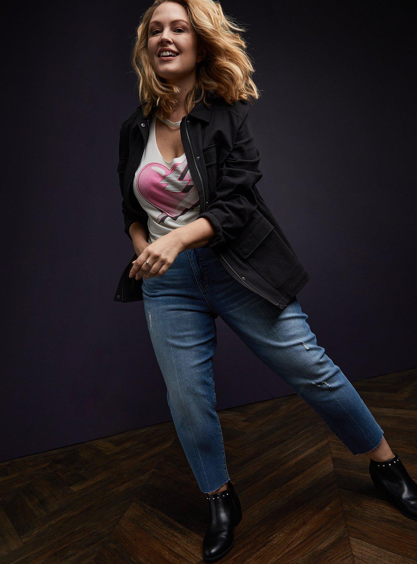 Plus Size White Bolt Pop Choker Tee, BRIGHT WHITE, alternate