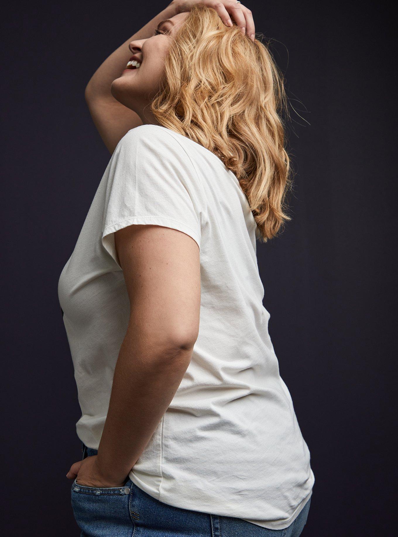 Plus Size White Bolt Pop Choker Tee, BRIGHT WHITE, alternate