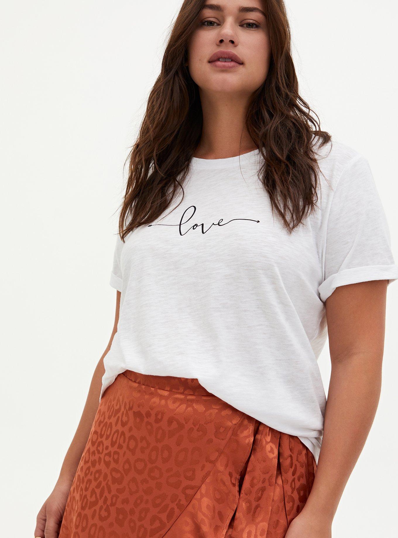 Plus Size Relaxed Tee - Heritage Slub Love White, BRIGHT WHITE, alternate