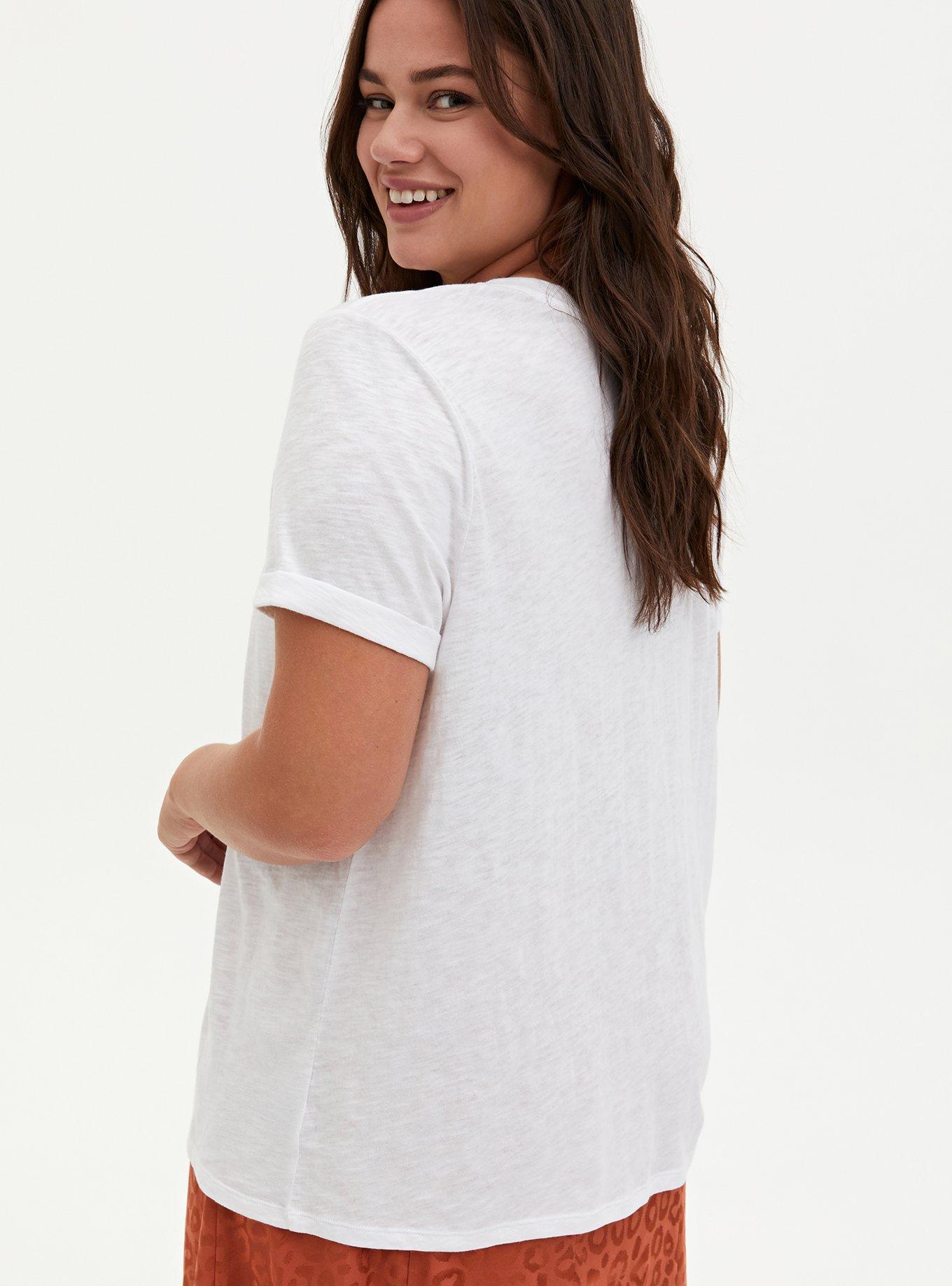 Plus Size Relaxed Tee - Heritage Slub Love White, BRIGHT WHITE, alternate