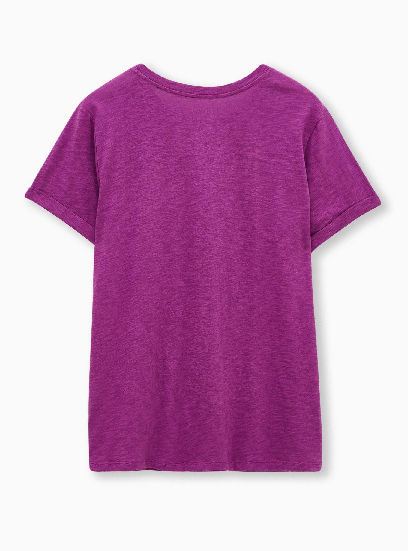 Plus Size Relaxed Tee - Heritage Slub Love Inspire Berry Pink, PURPLE, alternate