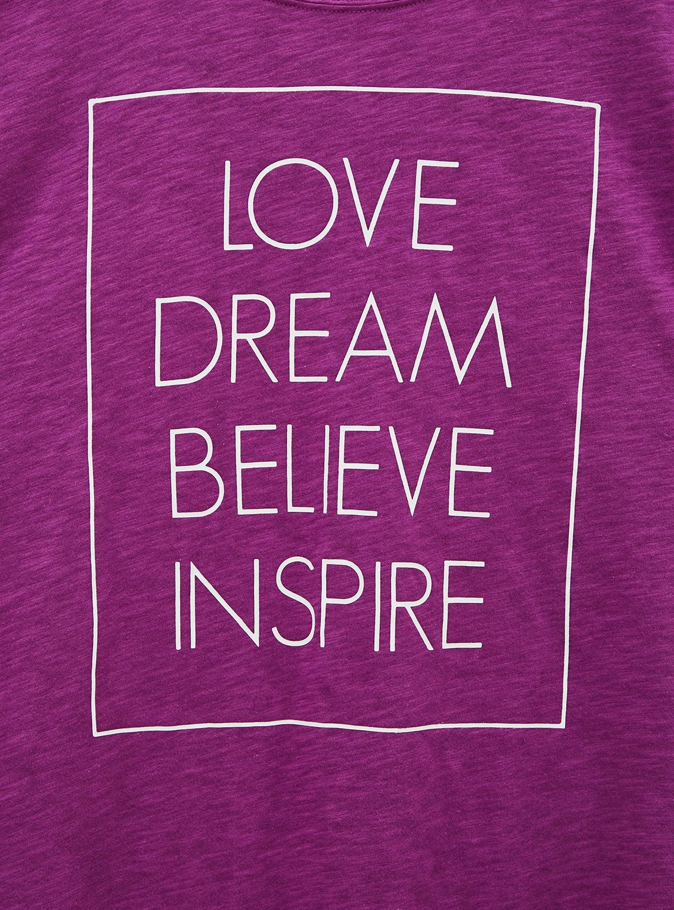 Plus Size Relaxed Tee - Heritage Slub Love Inspire Berry Pink, PURPLE, alternate