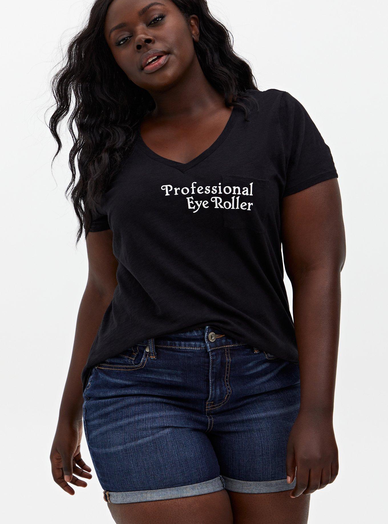 Plus Size Pocket Tee - Heritage Slub Professional Eye Roller Black, , alternate