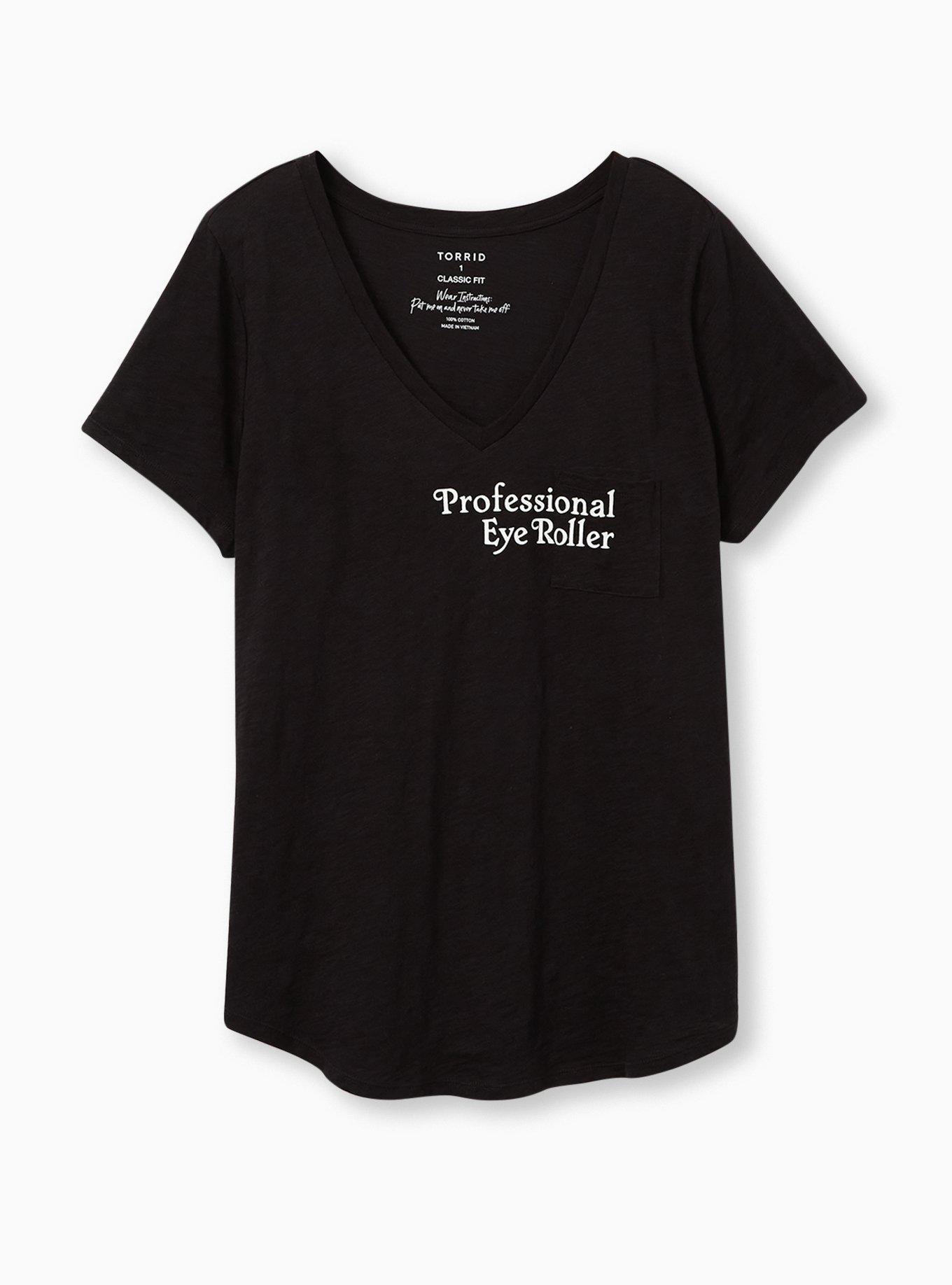 Plus Size Pocket Tee - Heritage Slub Professional Eye Roller Black, , hi-res