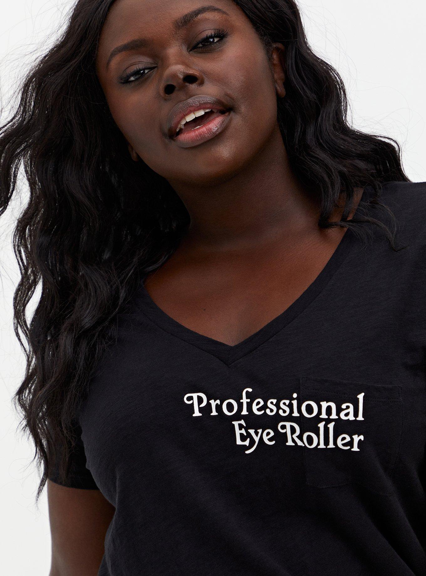 Plus Size Pocket Tee - Heritage Slub Professional Eye Roller Black, , hi-res