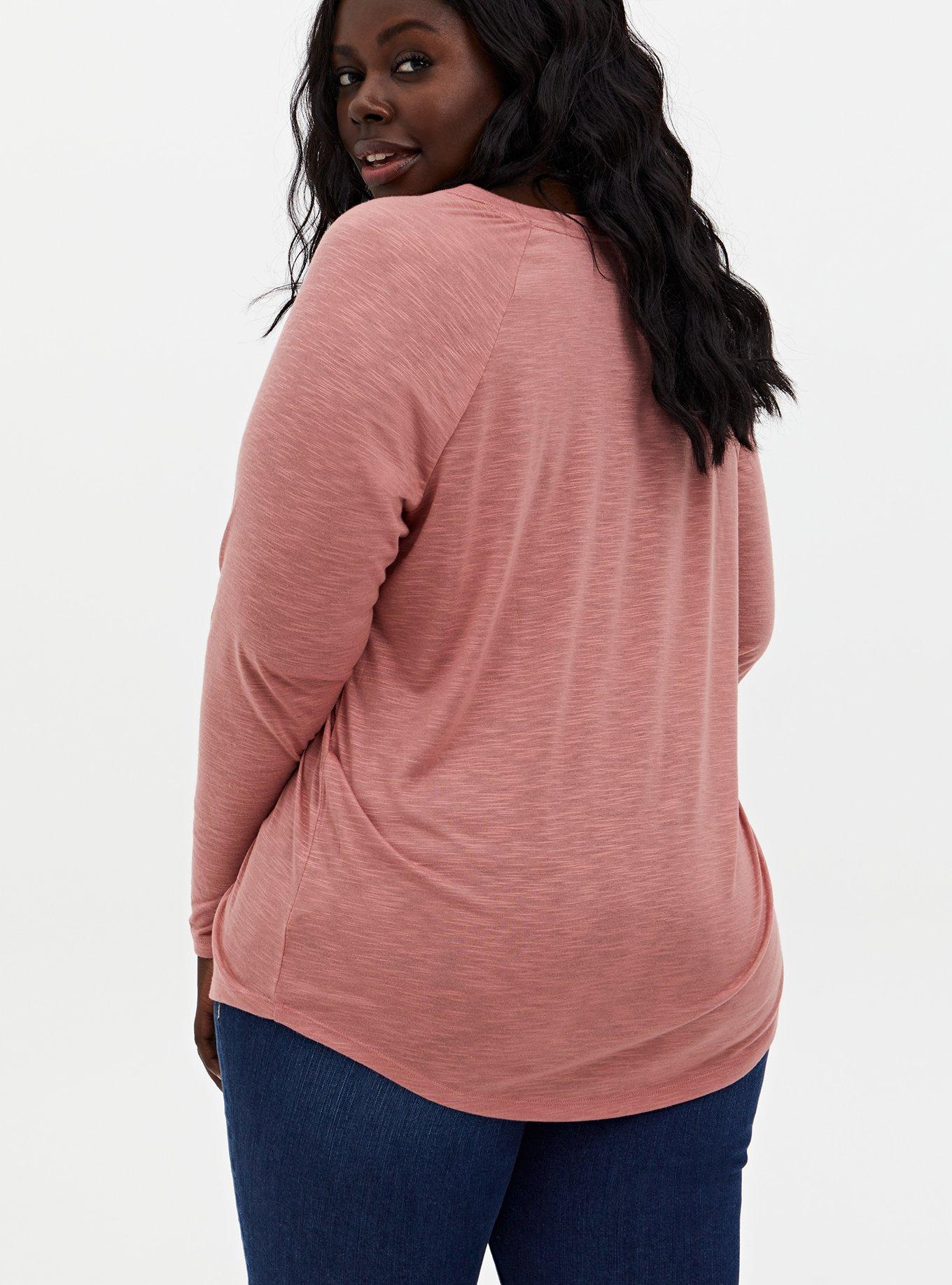 Plus Size Fueled By Caffeine Dusty Coral V-Neck Tee, DESERT SAND, alternate