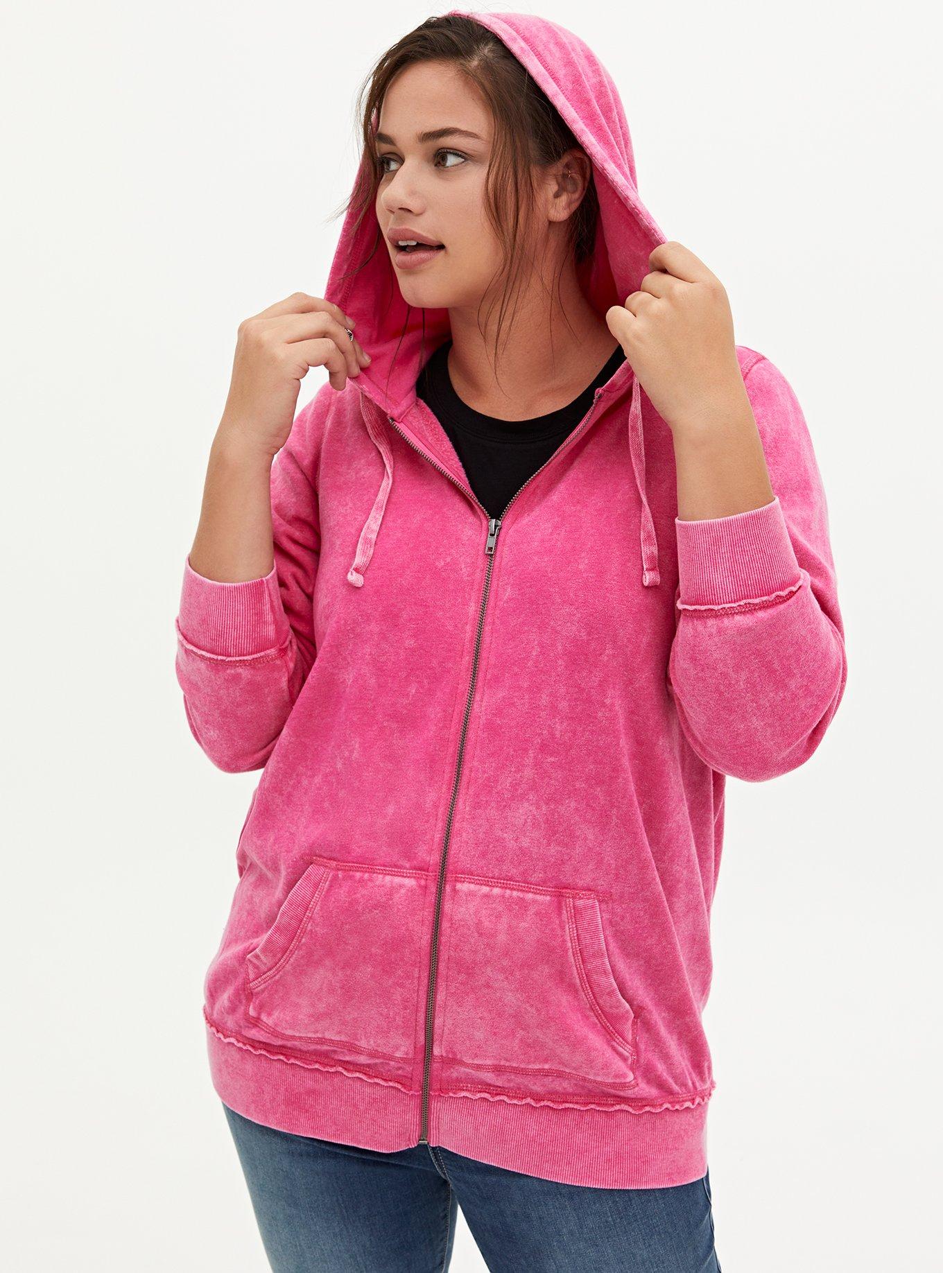 Plus Size - Fleece Zip Up Tunic Hoodie - Torrid