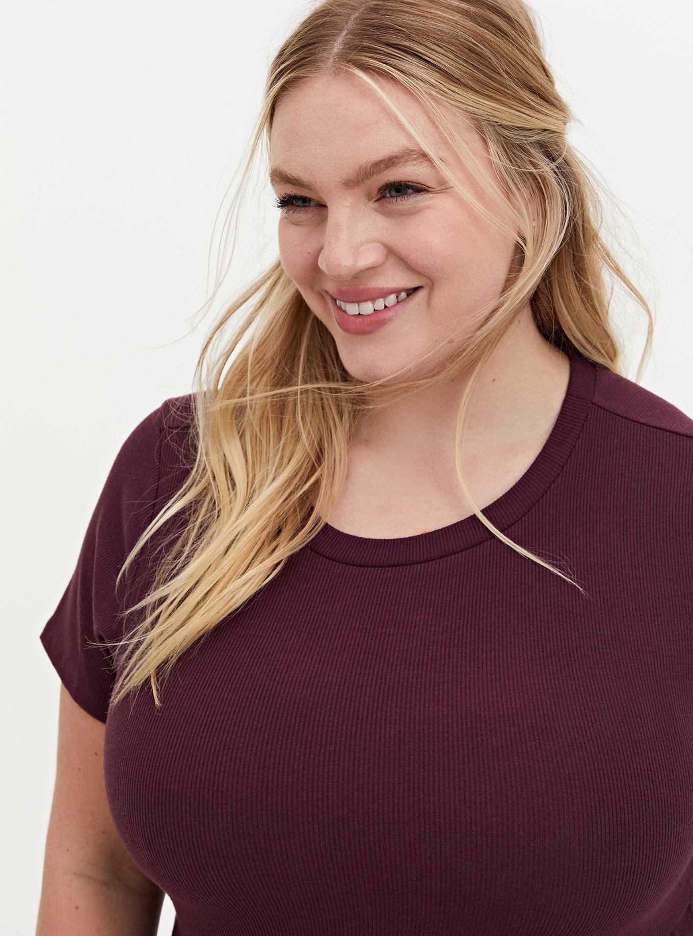 Plus Size - Burgundy Purple Rib Midi Dress - Torrid